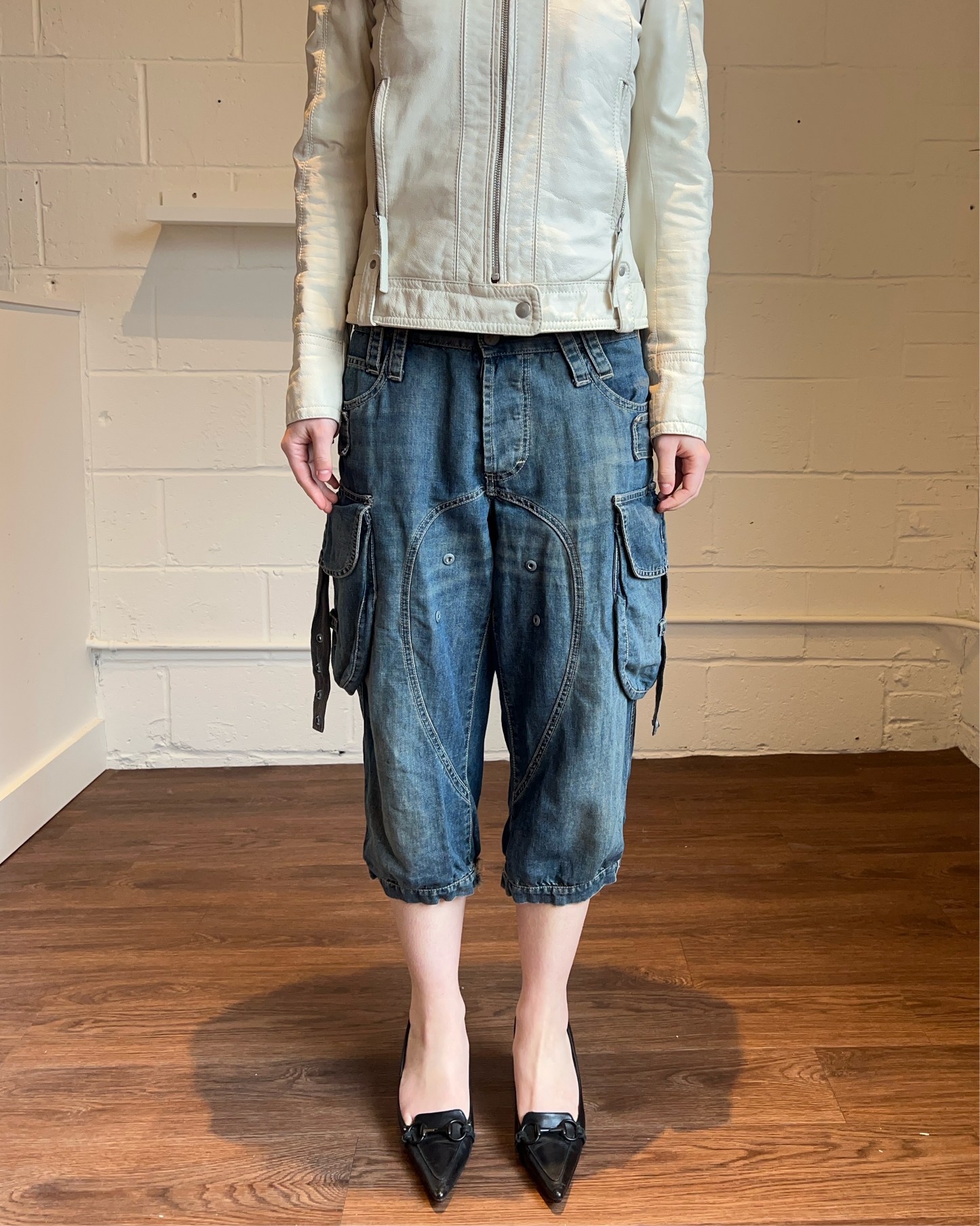 D&G S/S 2004 Denim Parachute Cargo Shorts