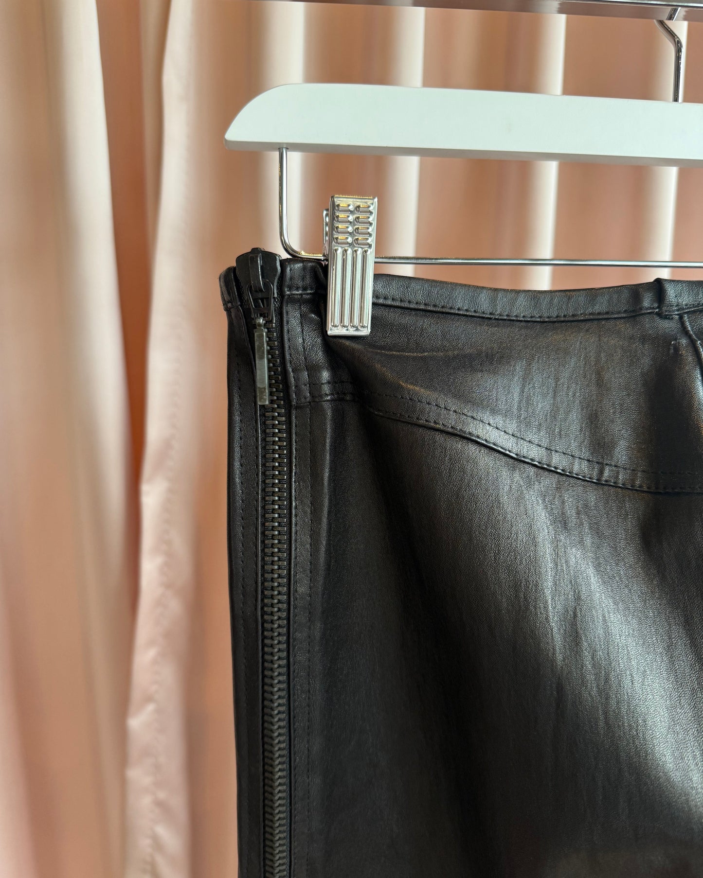 Plein Sud Low Rise Double Zip Leather Leggings