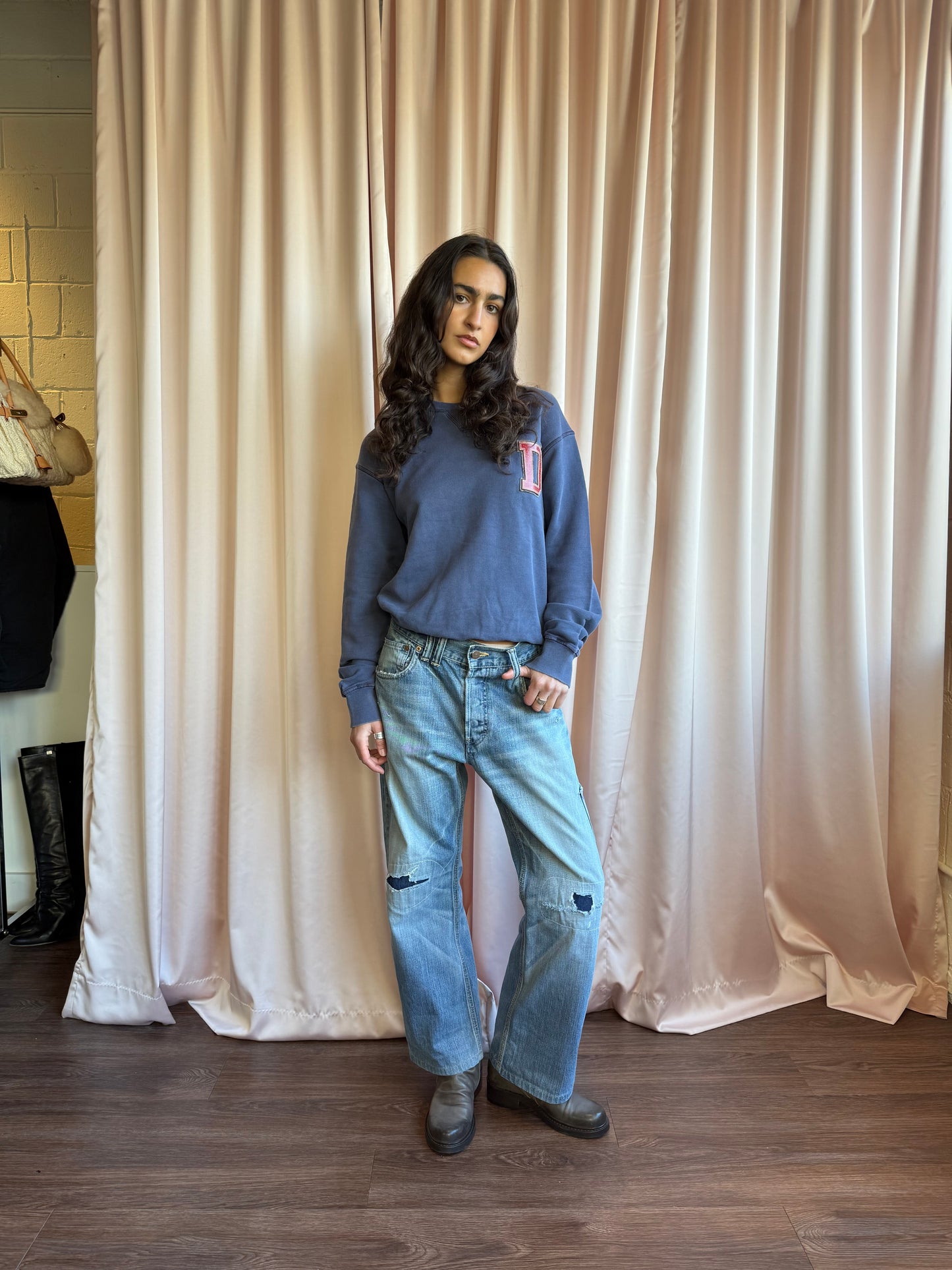 Japanese Brand Patched Buckle Back Denim