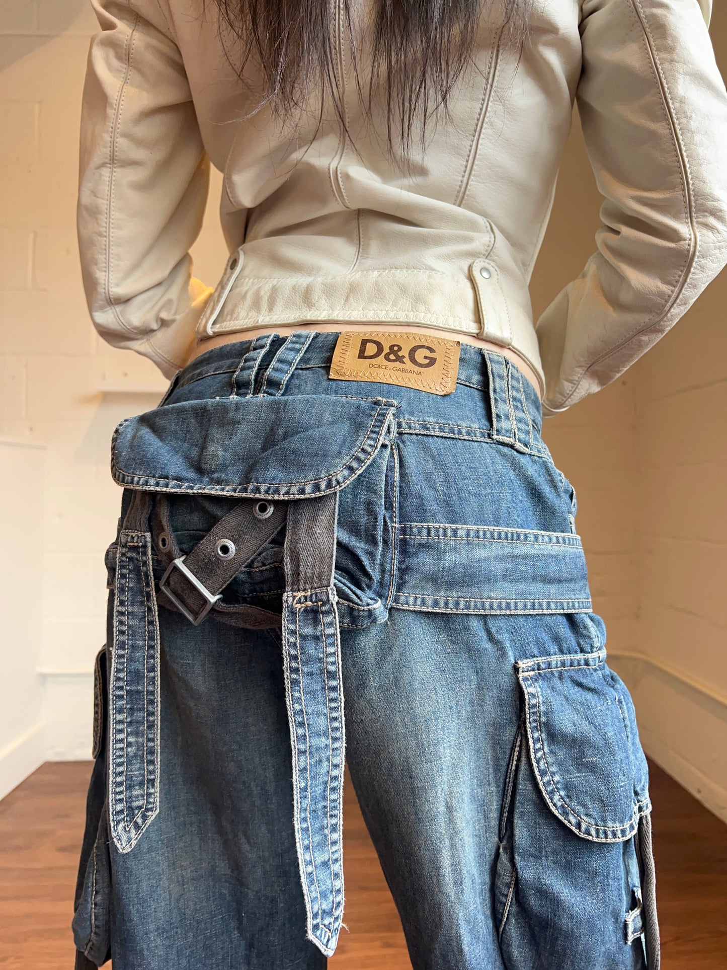 D&G S/S 2004 Denim Parachute Cargo Shorts