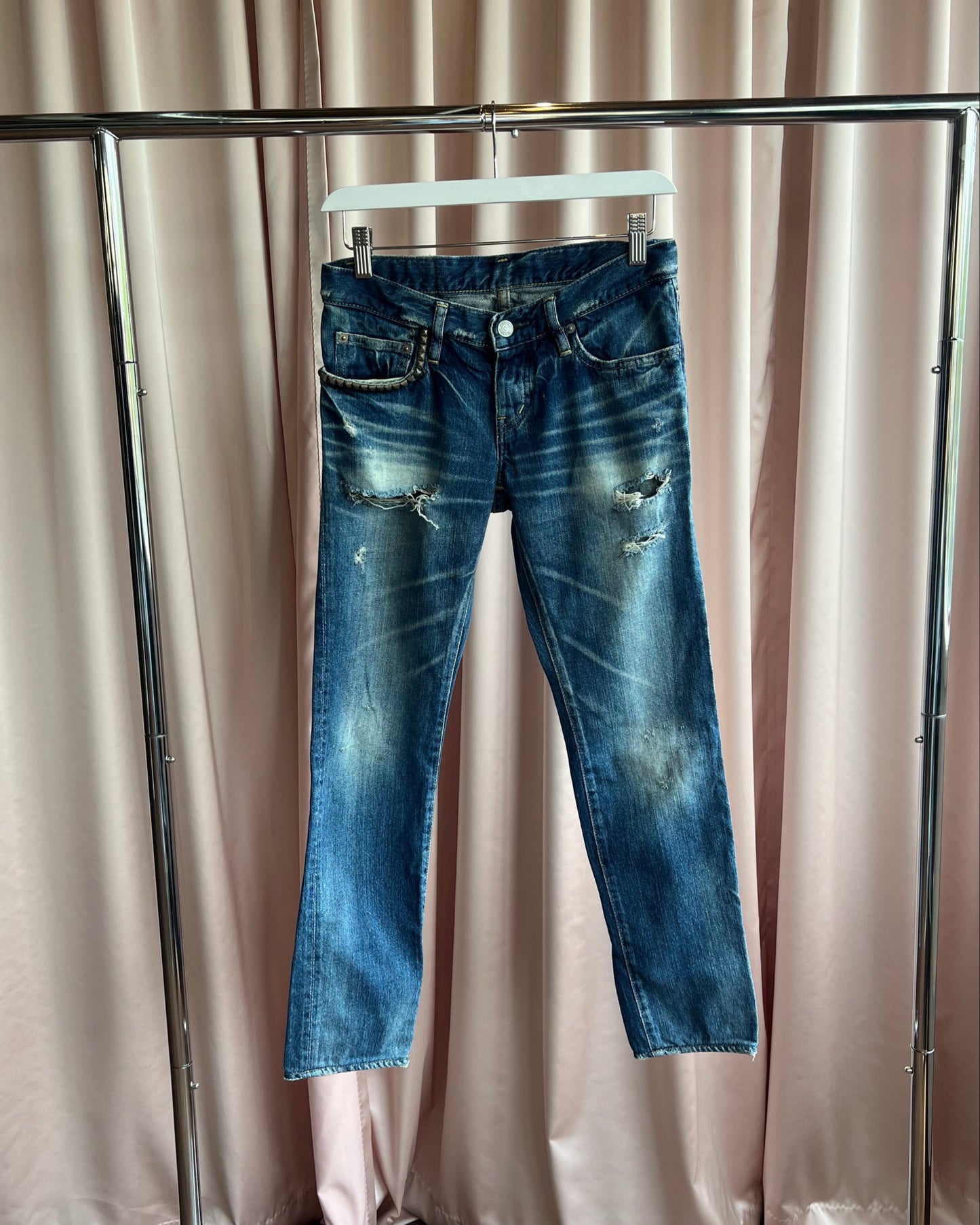 Hysteric Glamour Distressed Studded Denim