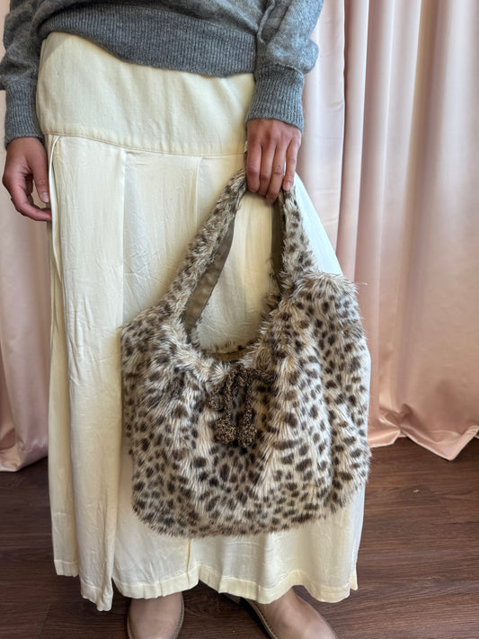Tsumori Chisato Cheetah Print Faux Fur Handbag