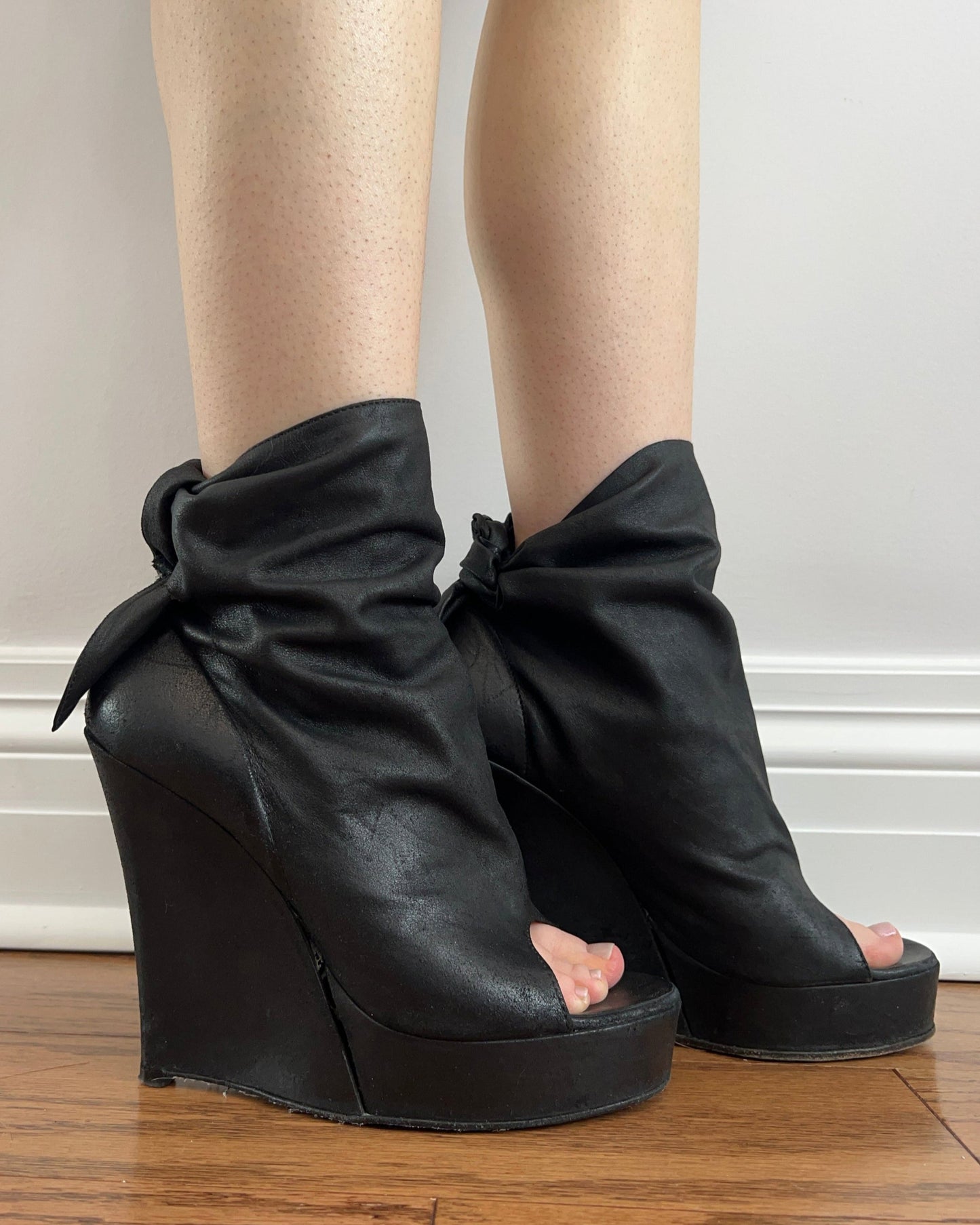 A. F. Vandevorst SAMPLE Peep Toe Wedges