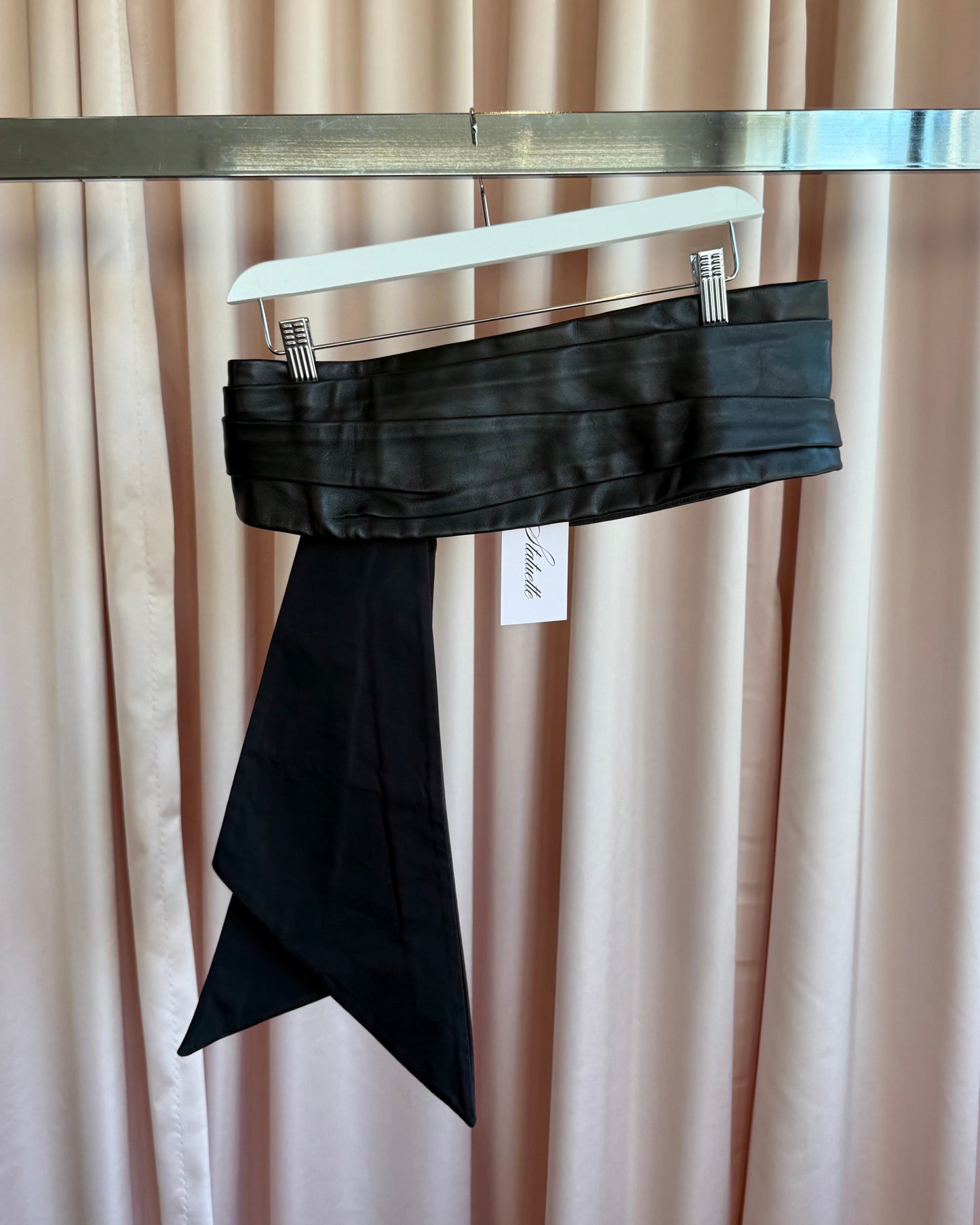 Marc Jacobs Wide Black Leather Sash Belt