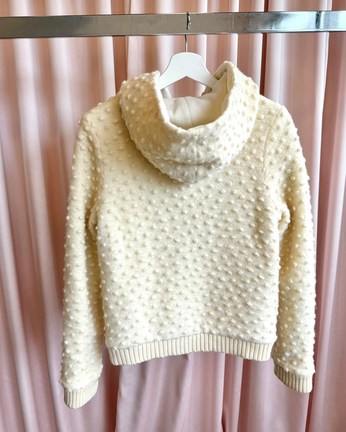 Tsumori Chisato Cream Wool Knit Hooded Jacket