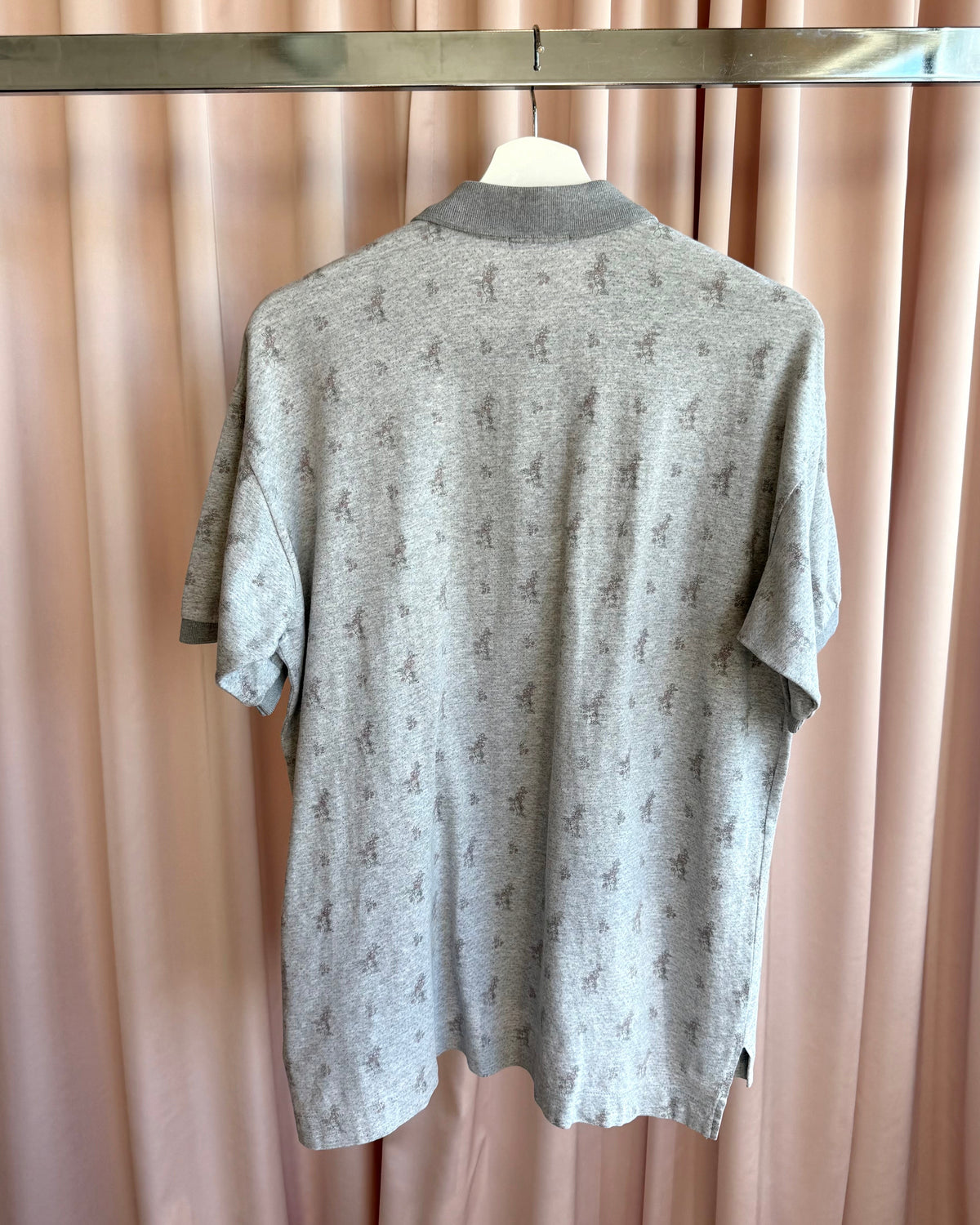 Comme des Garçons Homme 1994 Grey Floral Print Polo Shirt