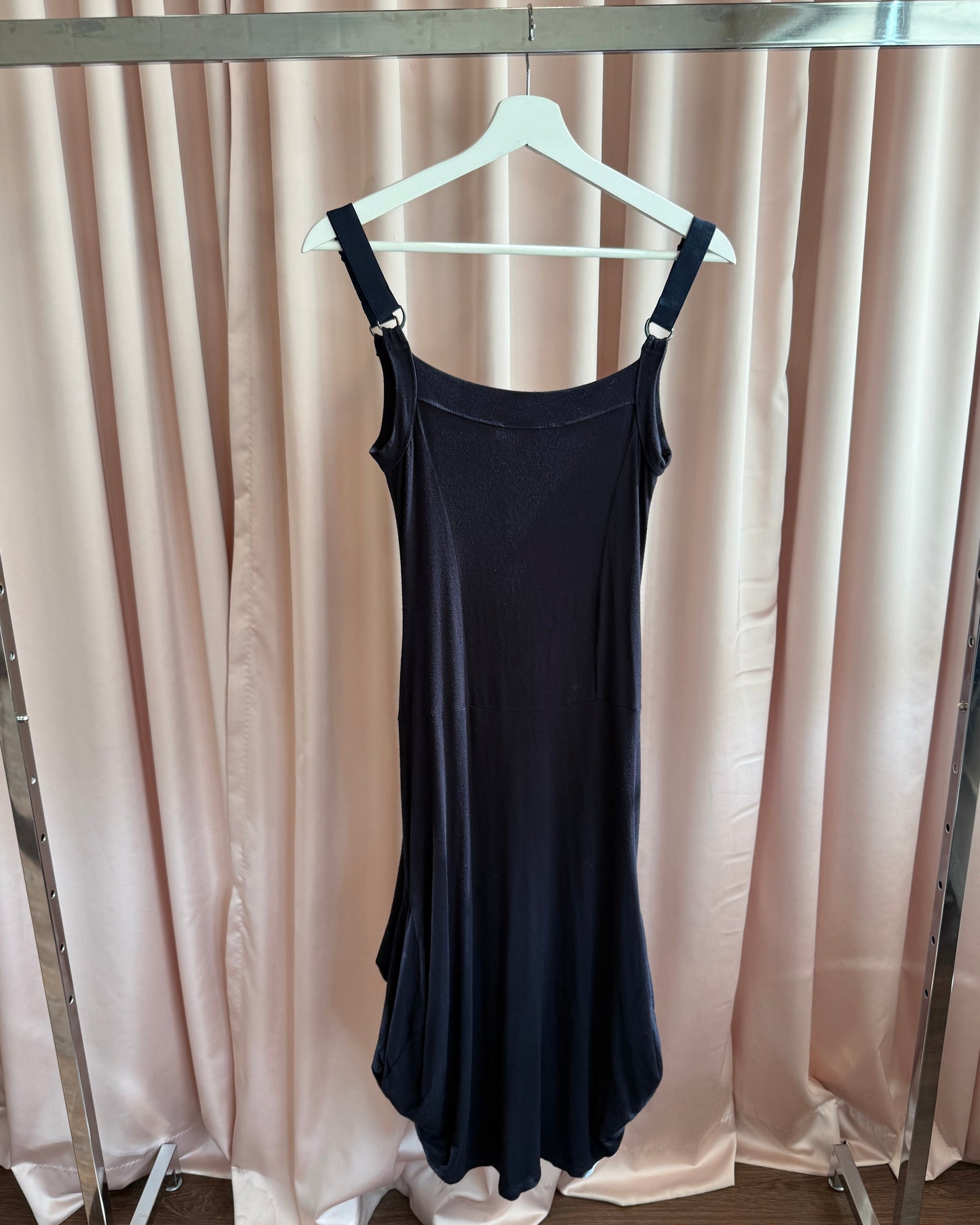 Spanish Brand Navy D-Ring Tank Drop Waist Bubble Hem Dress