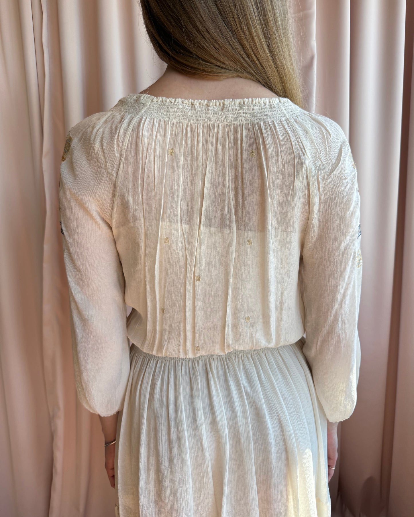 Silk Embroidered Mini Dress