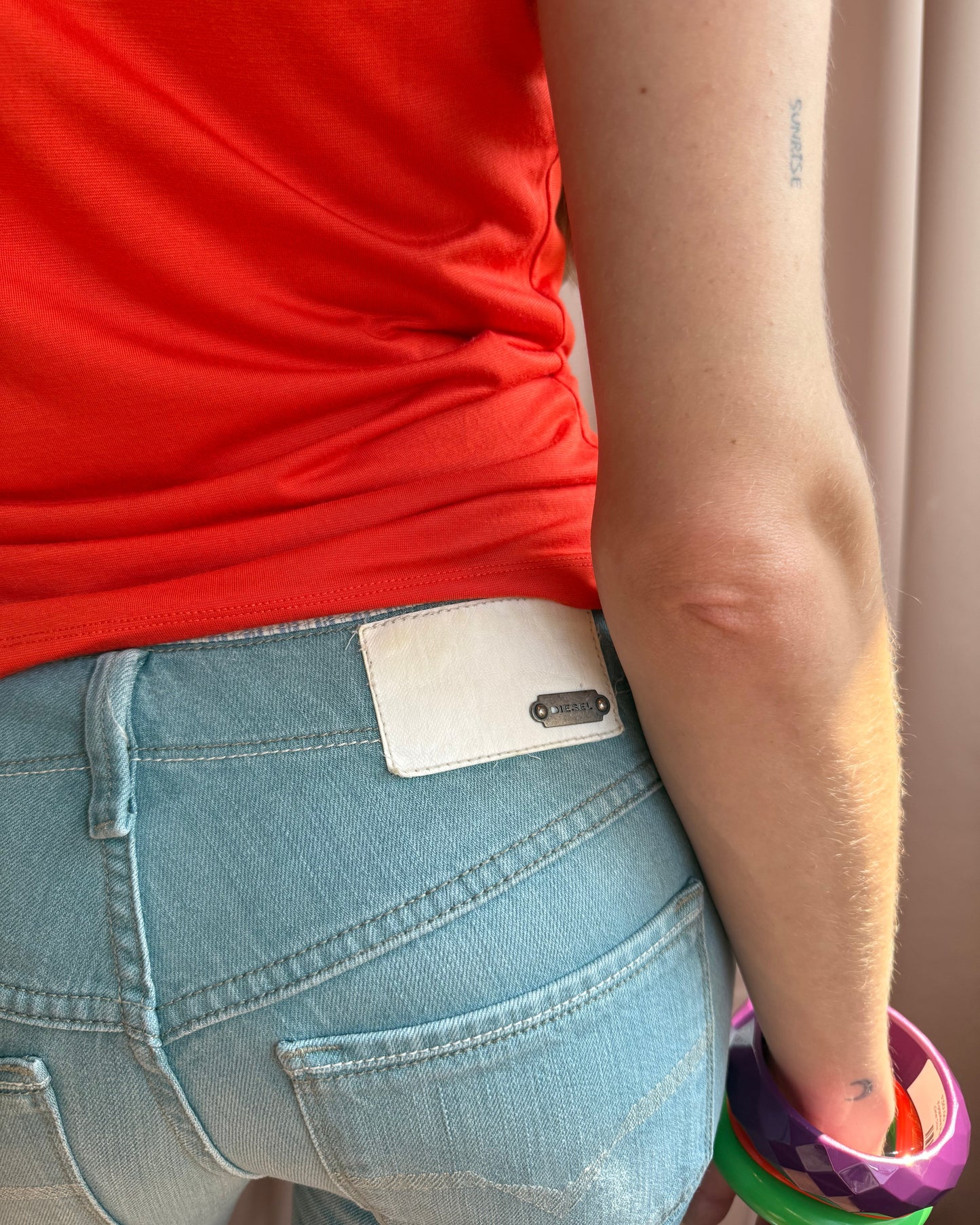 Diesel Deadstock "Melty" Light Wash Low Rise Flare Denim