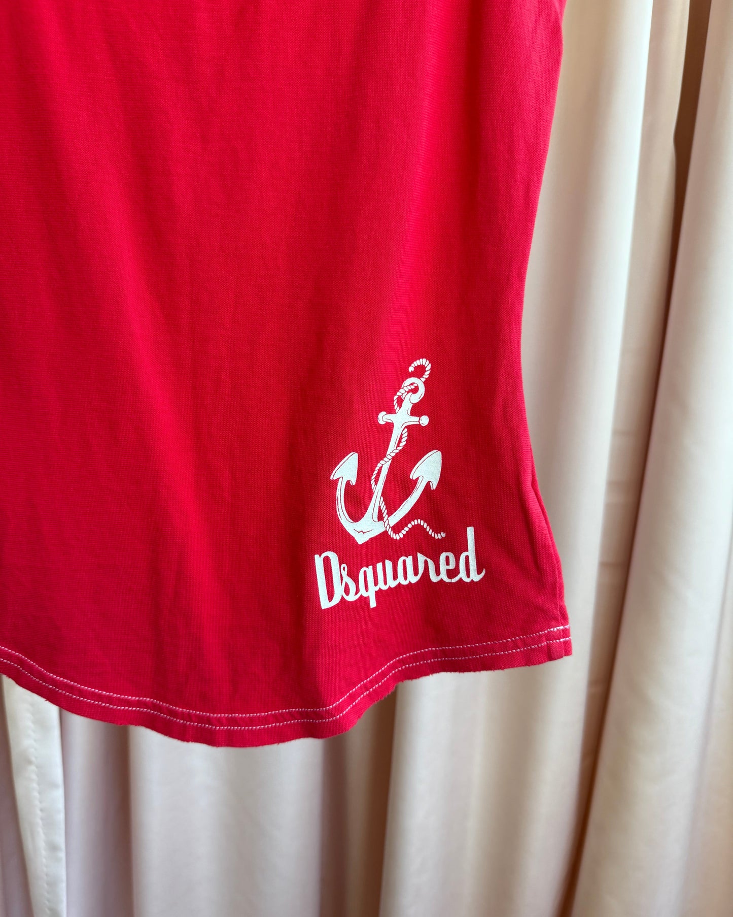 Dsquared² S/S 2007 Red Anchor Graphic Tank Top