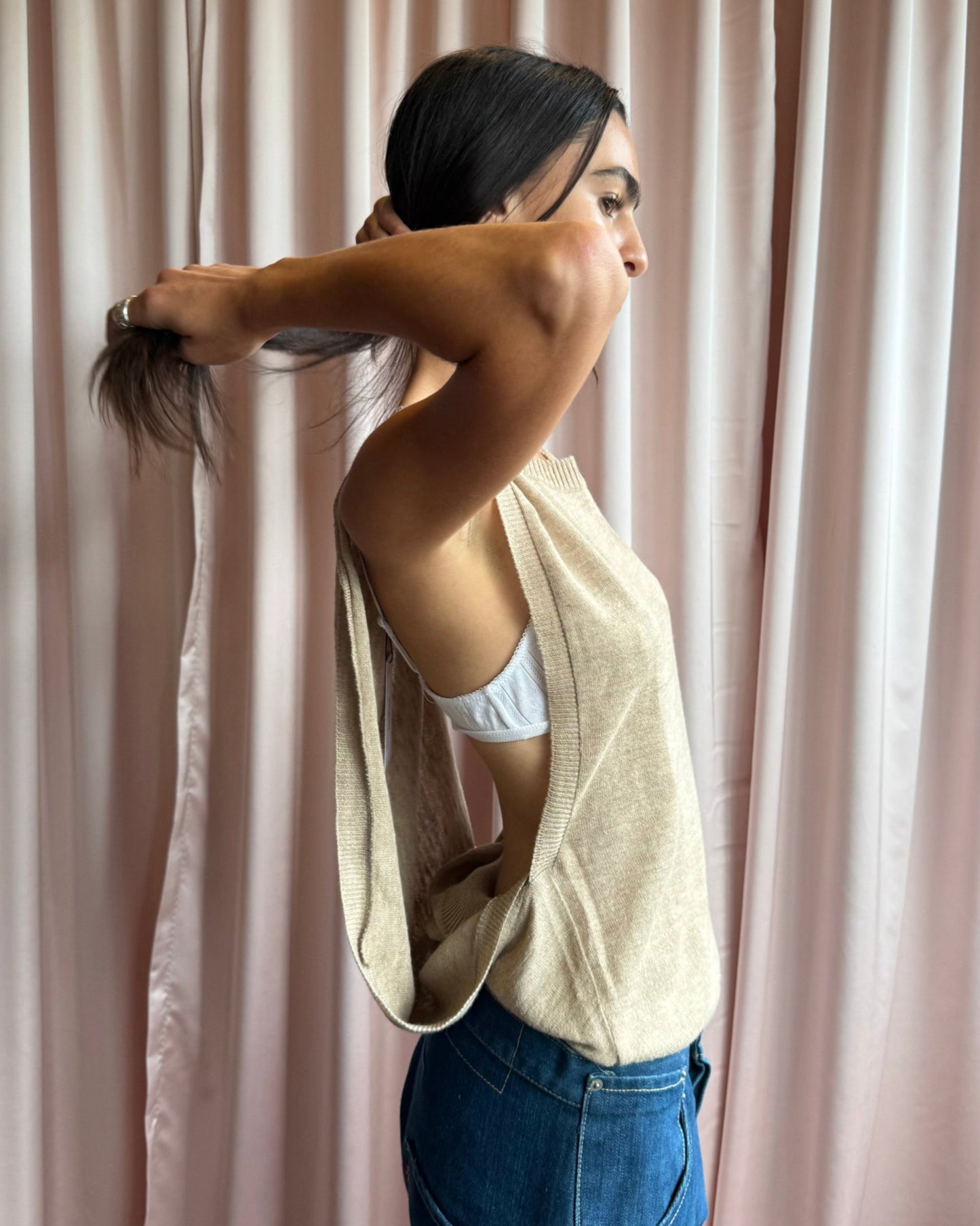 Japanese Brand Sleeveless Open Side Knit Top