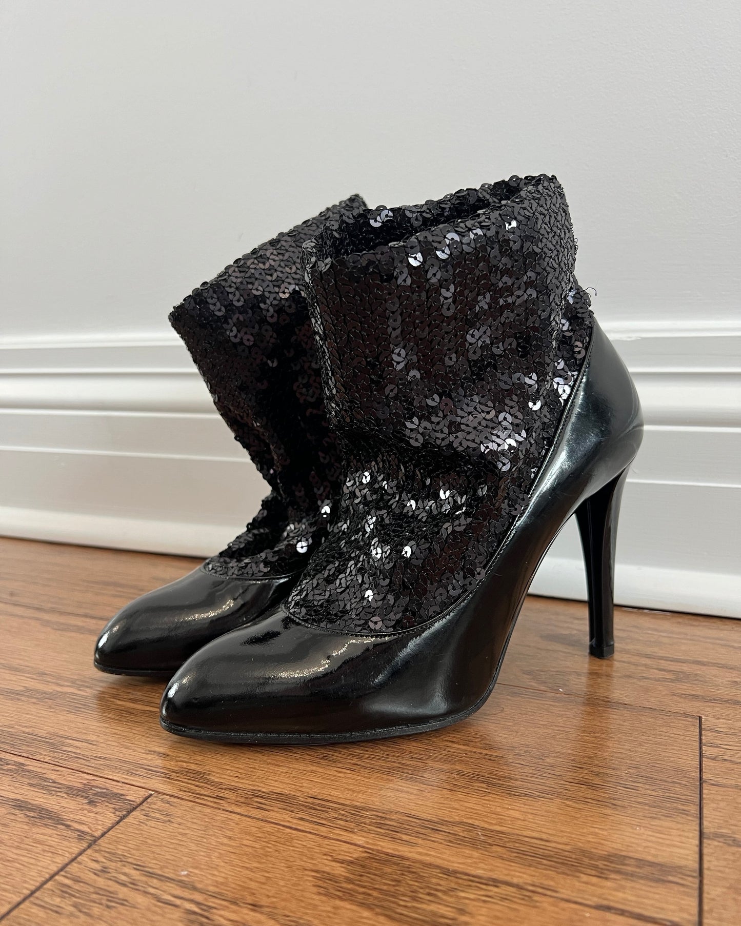 Viktor & Rolf Black Sequins Sock Heels