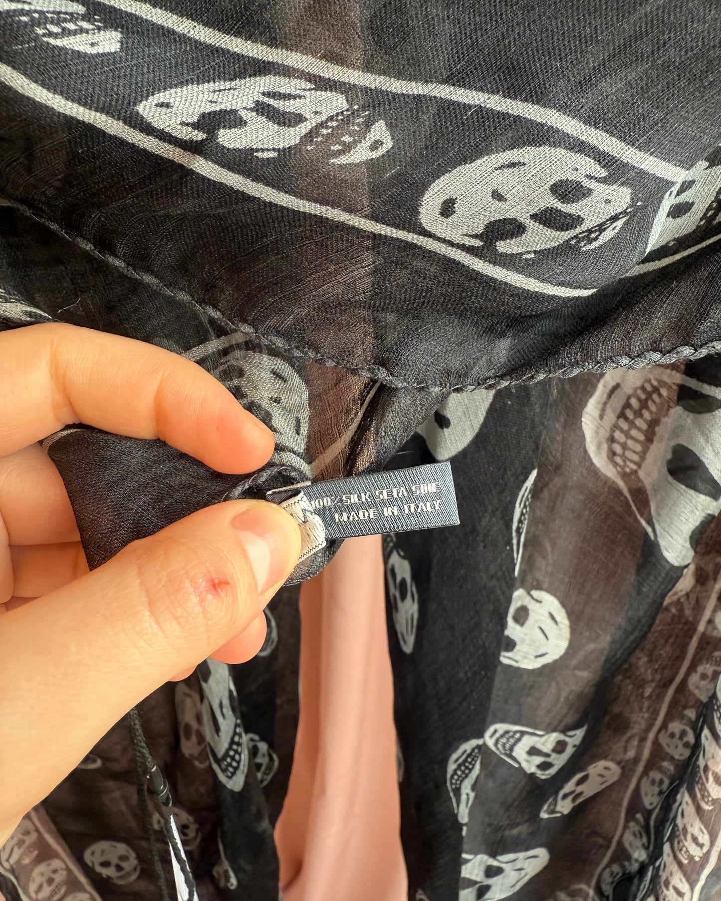 Alexander McQueen Black & Grey Skull Print Scarf