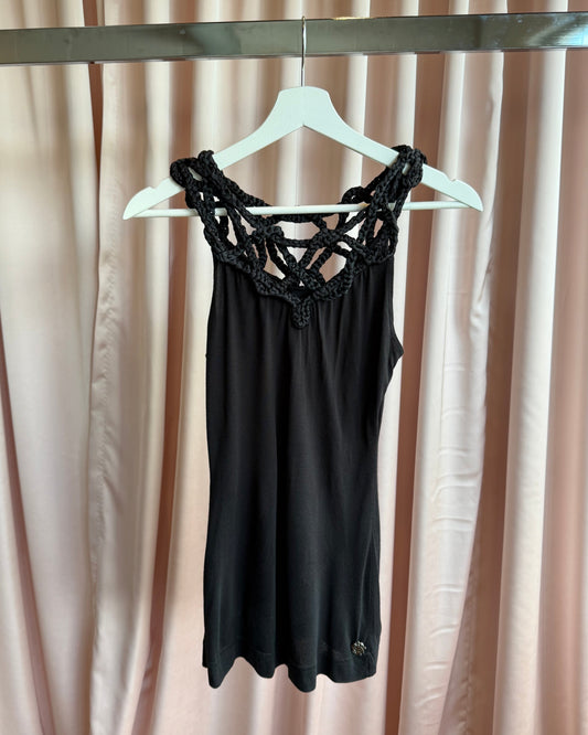 Just Cavalli Deadstock Braided Black Tank Top