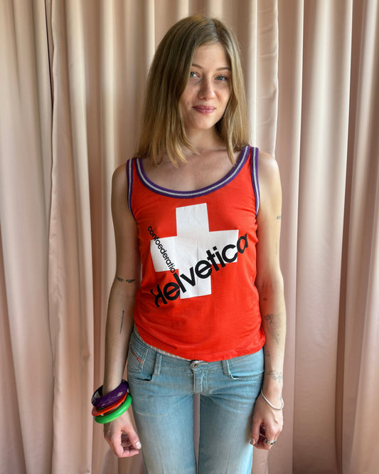 D&G 2000’s “Helvetica” Graphic Ringer Tank Top