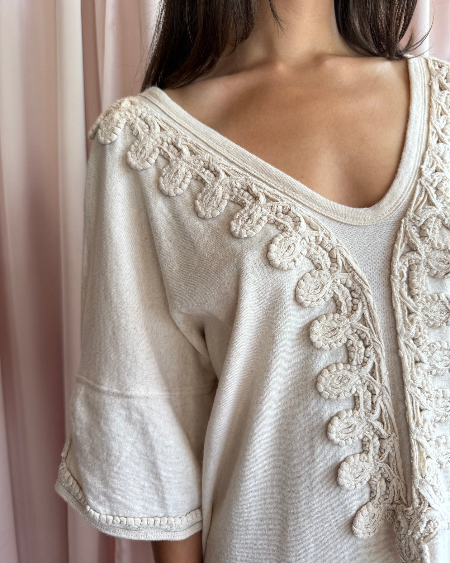 Japanese Brand Appliqué Sweatshirt Dress