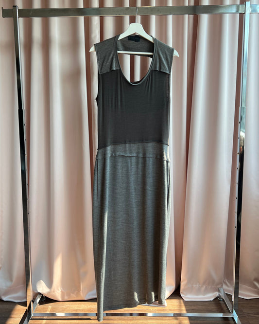 Diesel Two Tone Wool Blend Maxi Dress