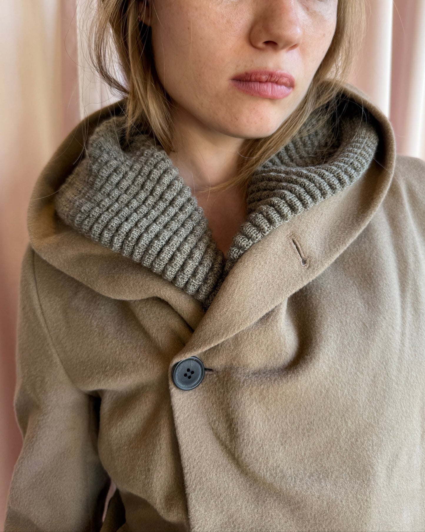 Antwerp Designer Hooded Camel Wool Jacket