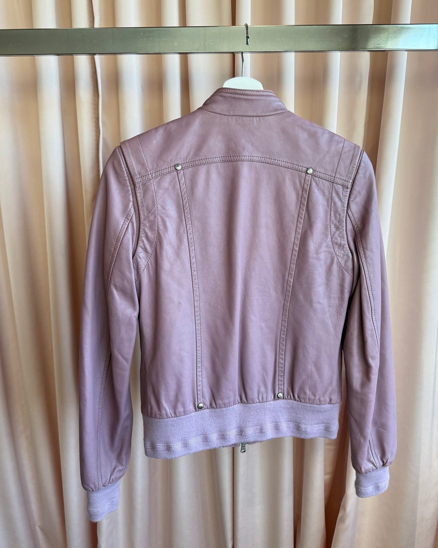 Patrizia Pepe Purple Lamb Leather Jacket