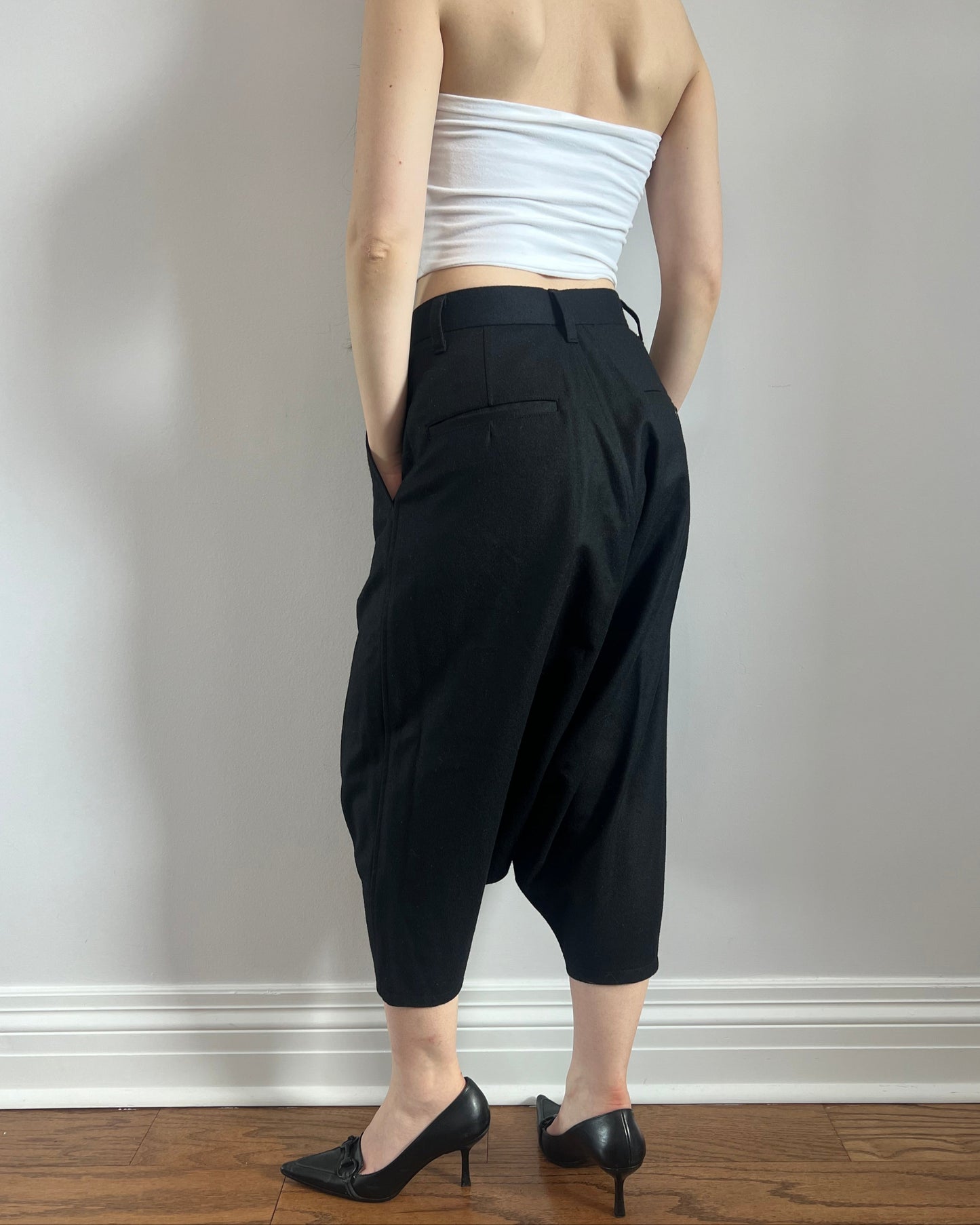 Junya Watanabe Black Wool Sarouel Trousers