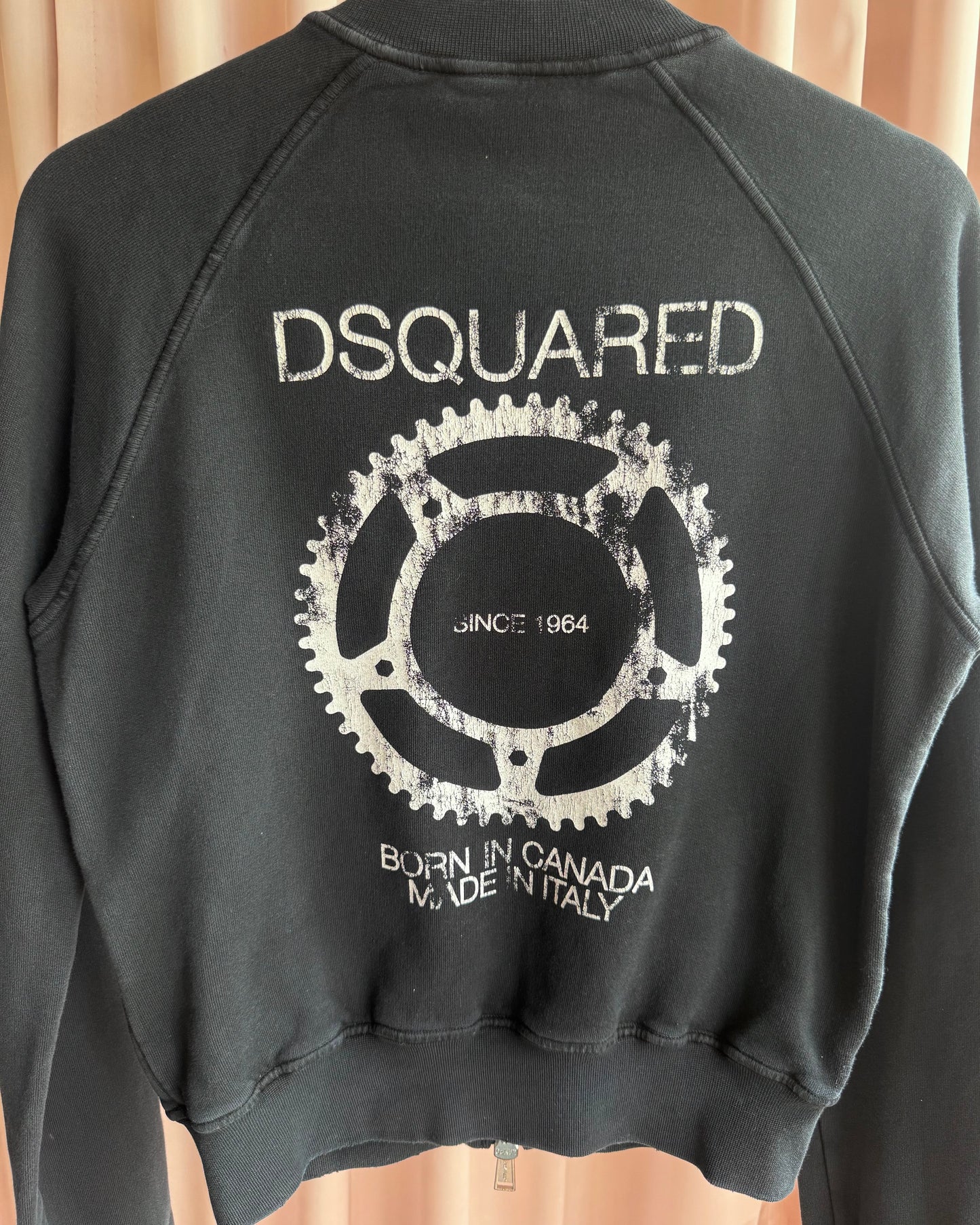 Dsquared² F/W 2007 Gears Print Black Zip Up Sweatshirt