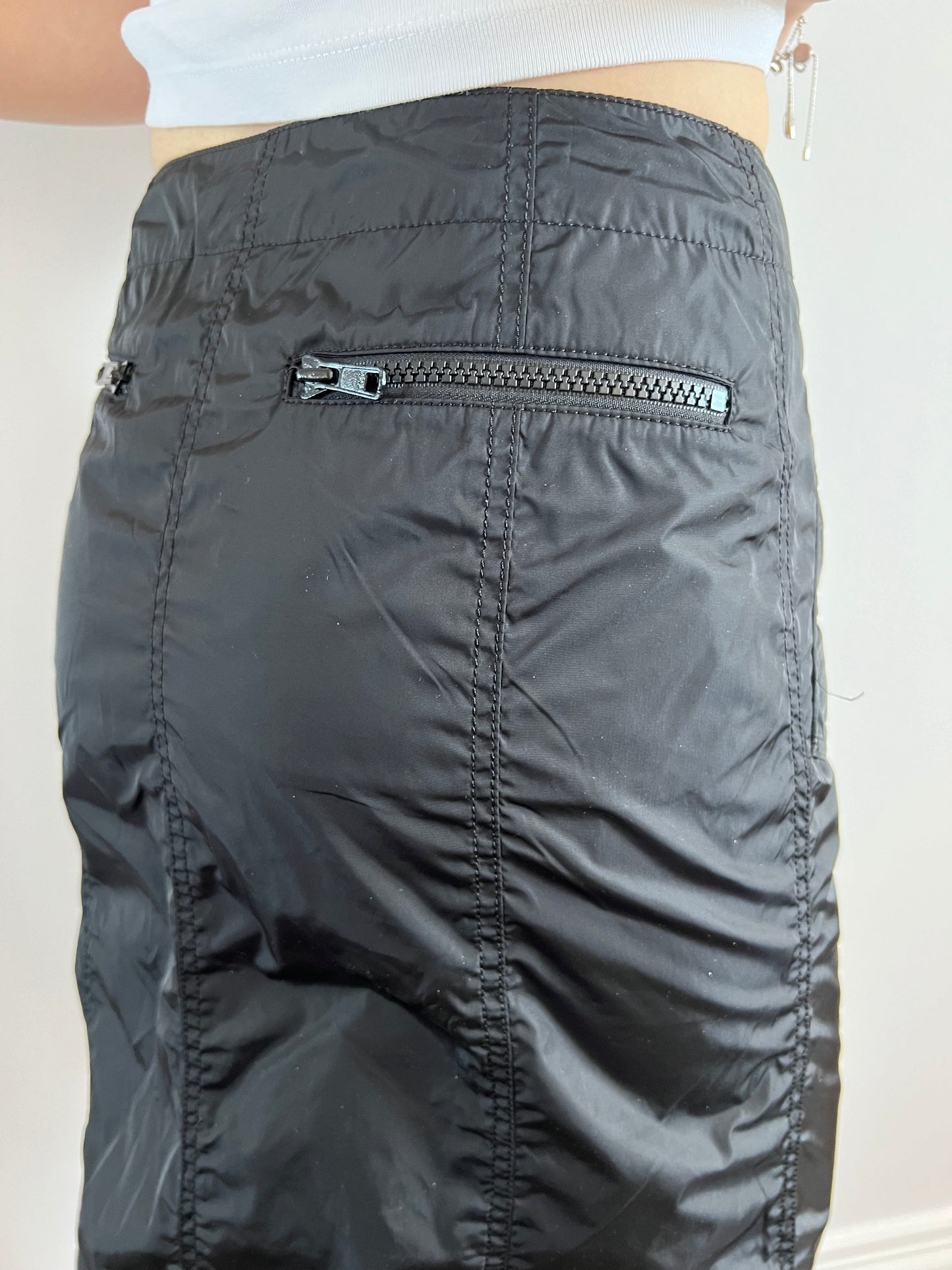 Burberry London Black Tech Knee Length Skirt