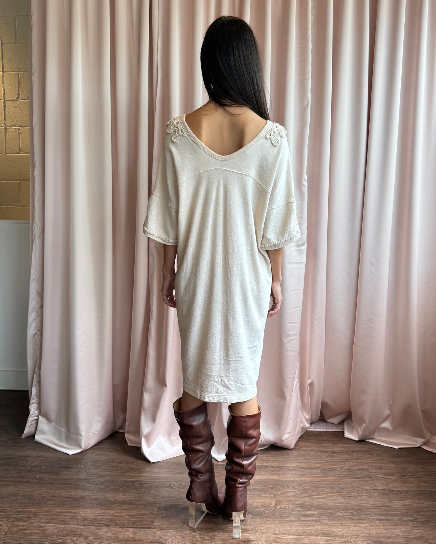Japanese Brand Appliqué Sweatshirt Dress