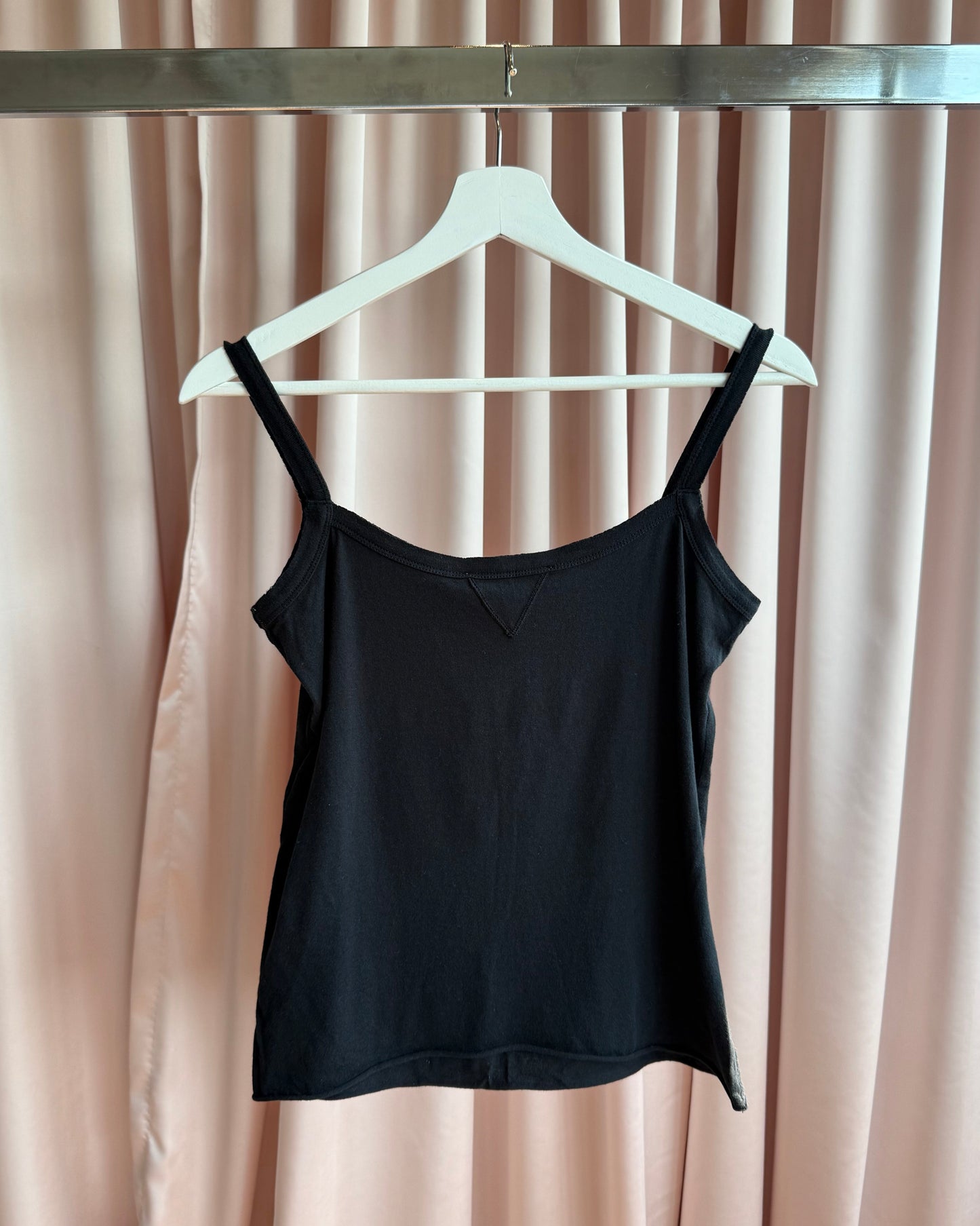 See by Chloé Rhinestone Logo Black Tank Top