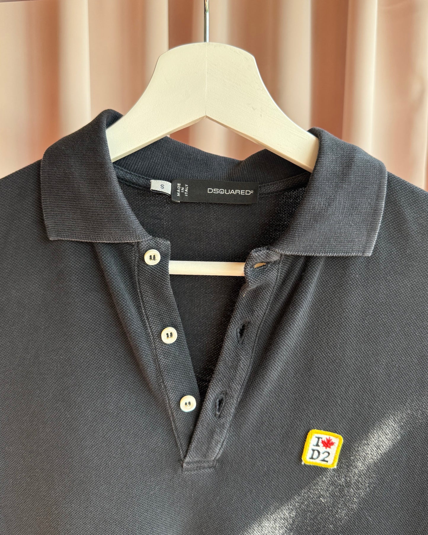 Dsquared² Logo Patch Black Polo Shirt
