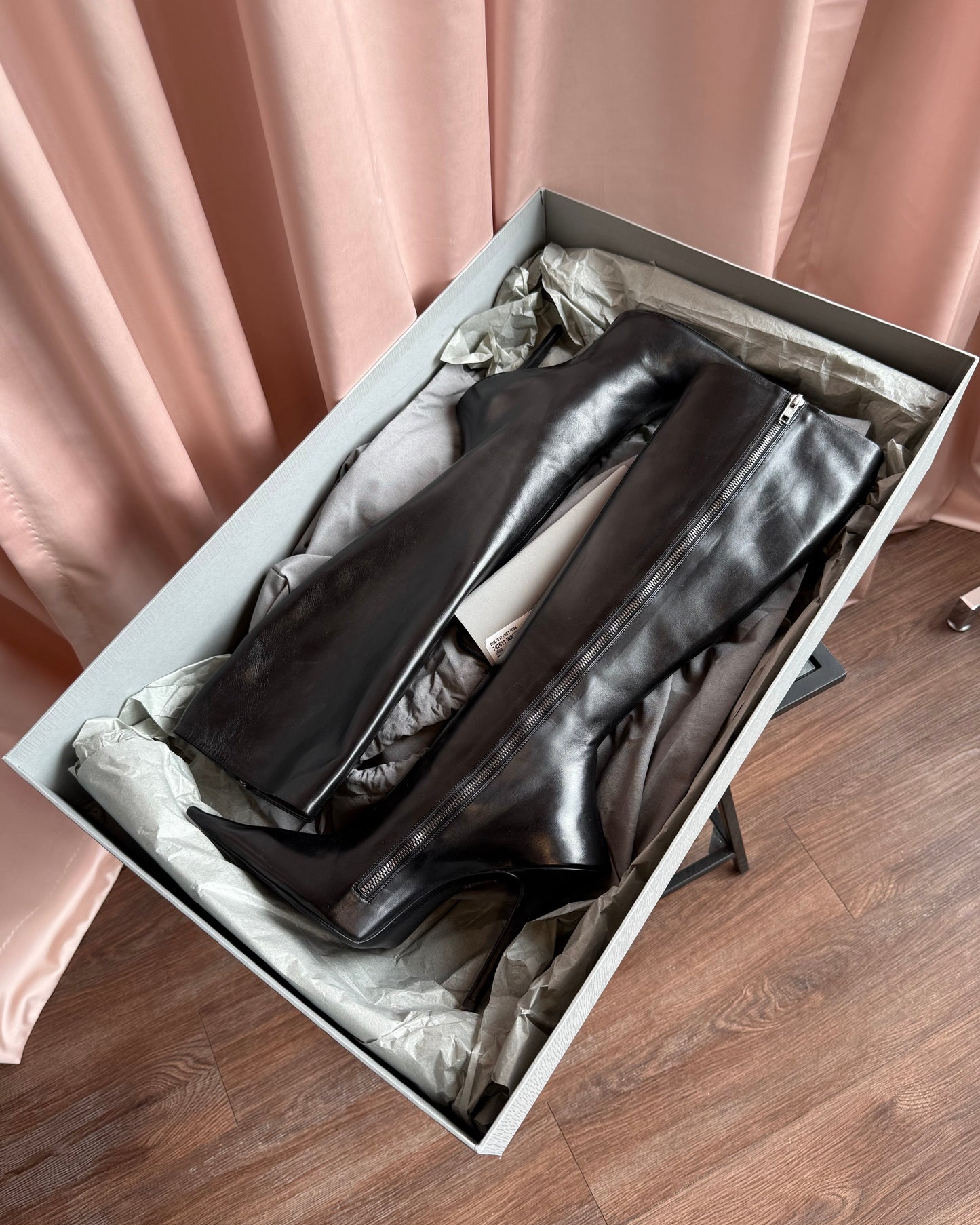 Balenciaga Black Shiny Soft Sheepskin Witch Boot