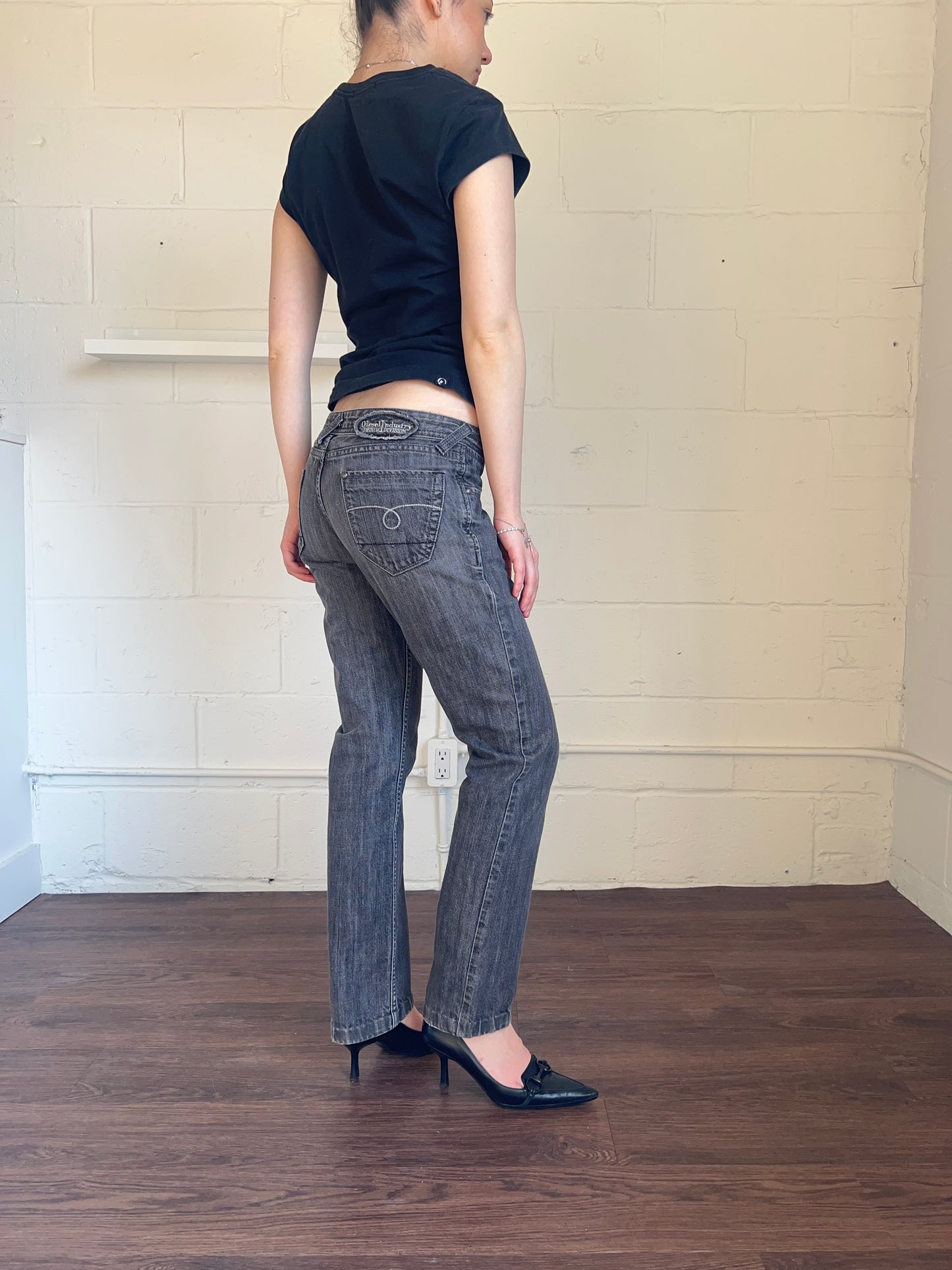 Diesel Grey Straight Leg Low Rise Denim