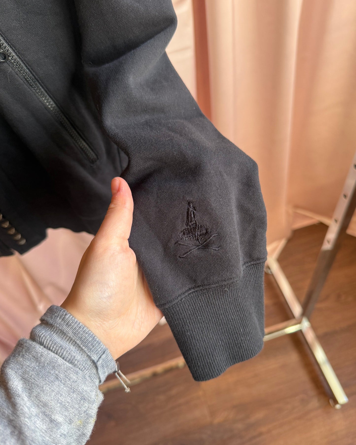 Hysteric Glamour Studded Black Zip Up Hoodie