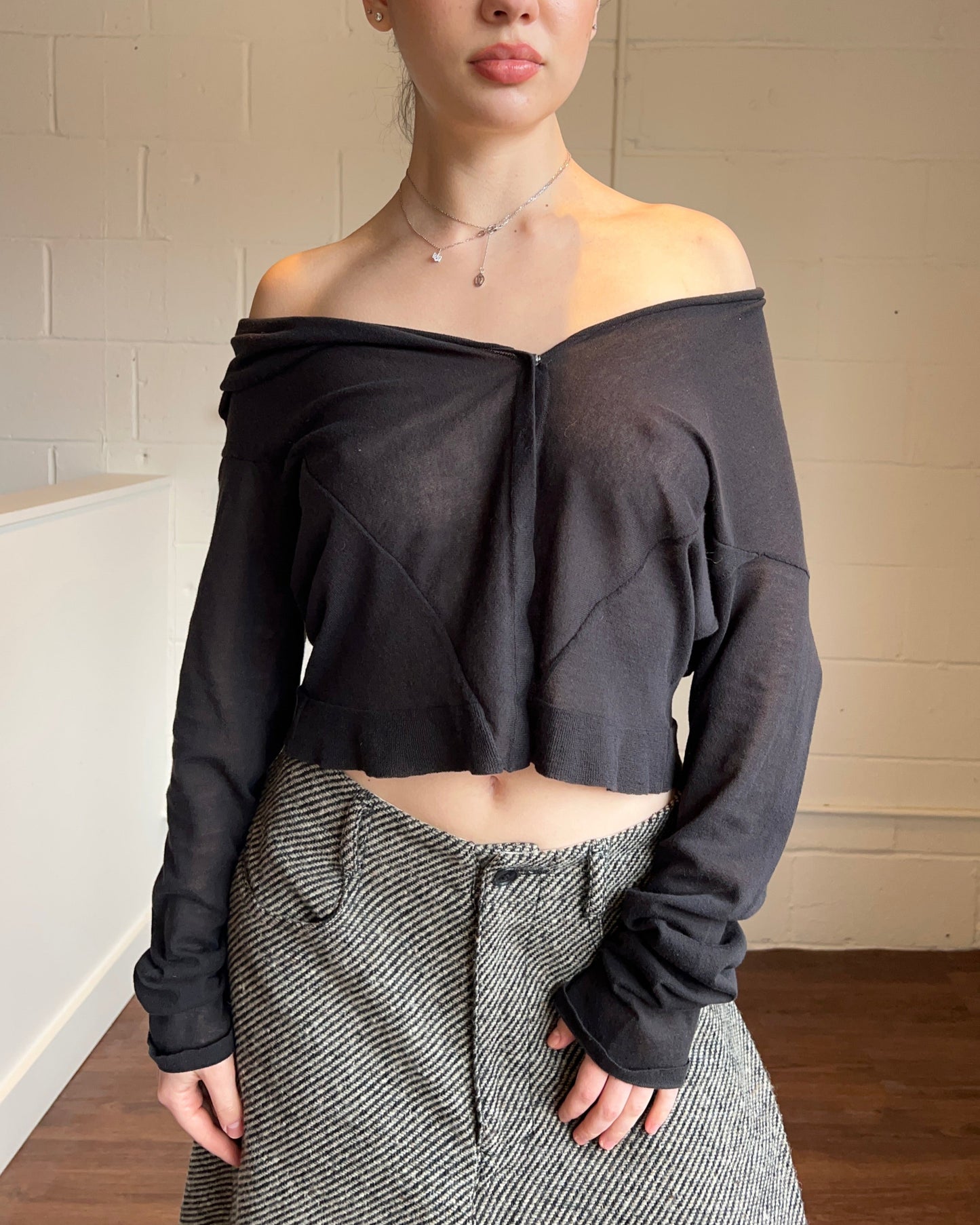 Italian Designer Black Cardigan