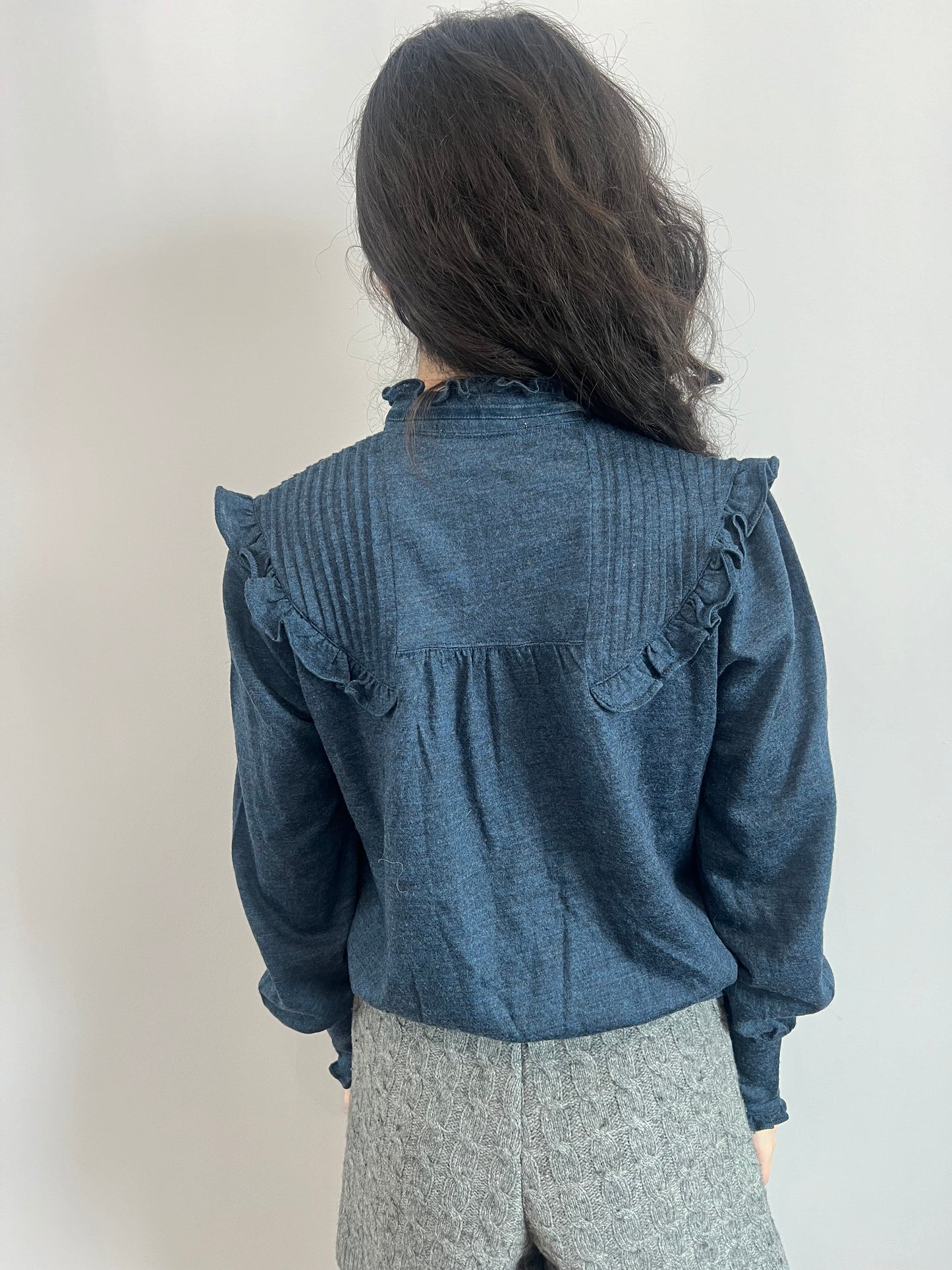 Tsumori Chisato Navy Ruffle Blouse
