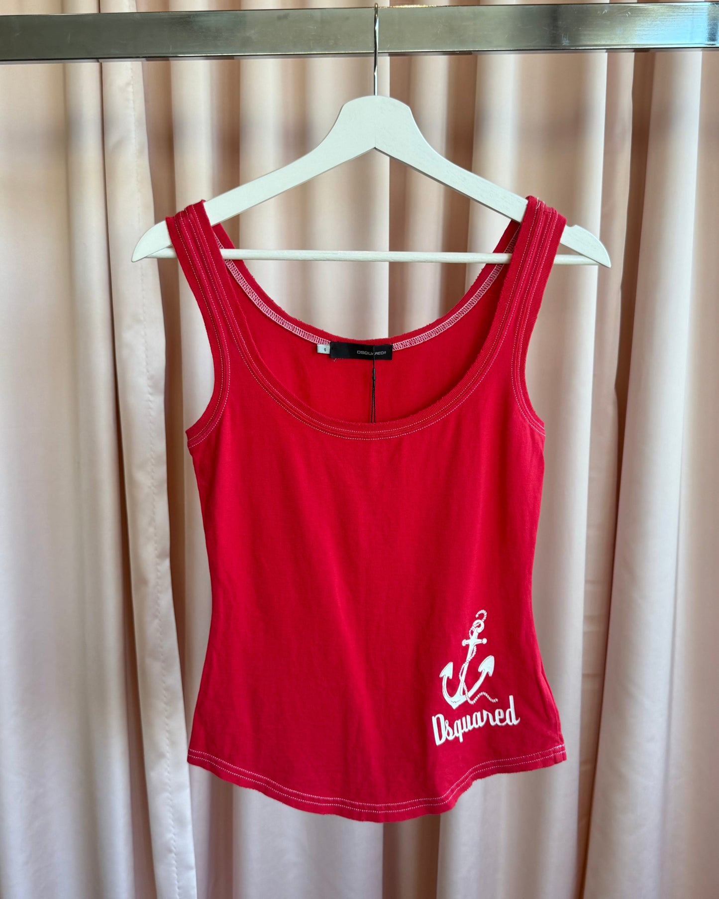 Dsquared² S/S 2007 Red Anchor Graphic Tank Top