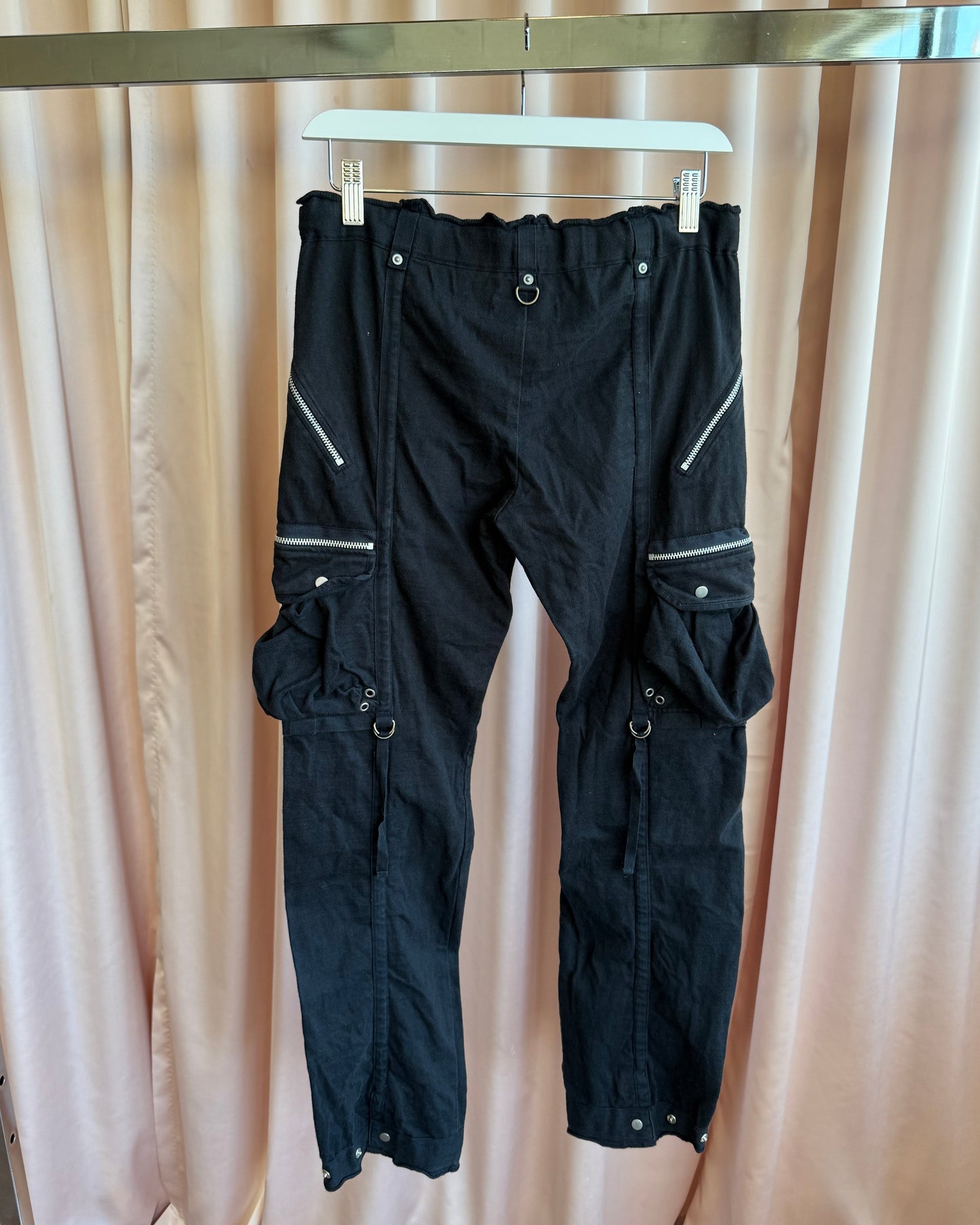 Jill Stuart Black Cotton Cargo Sweatpants
