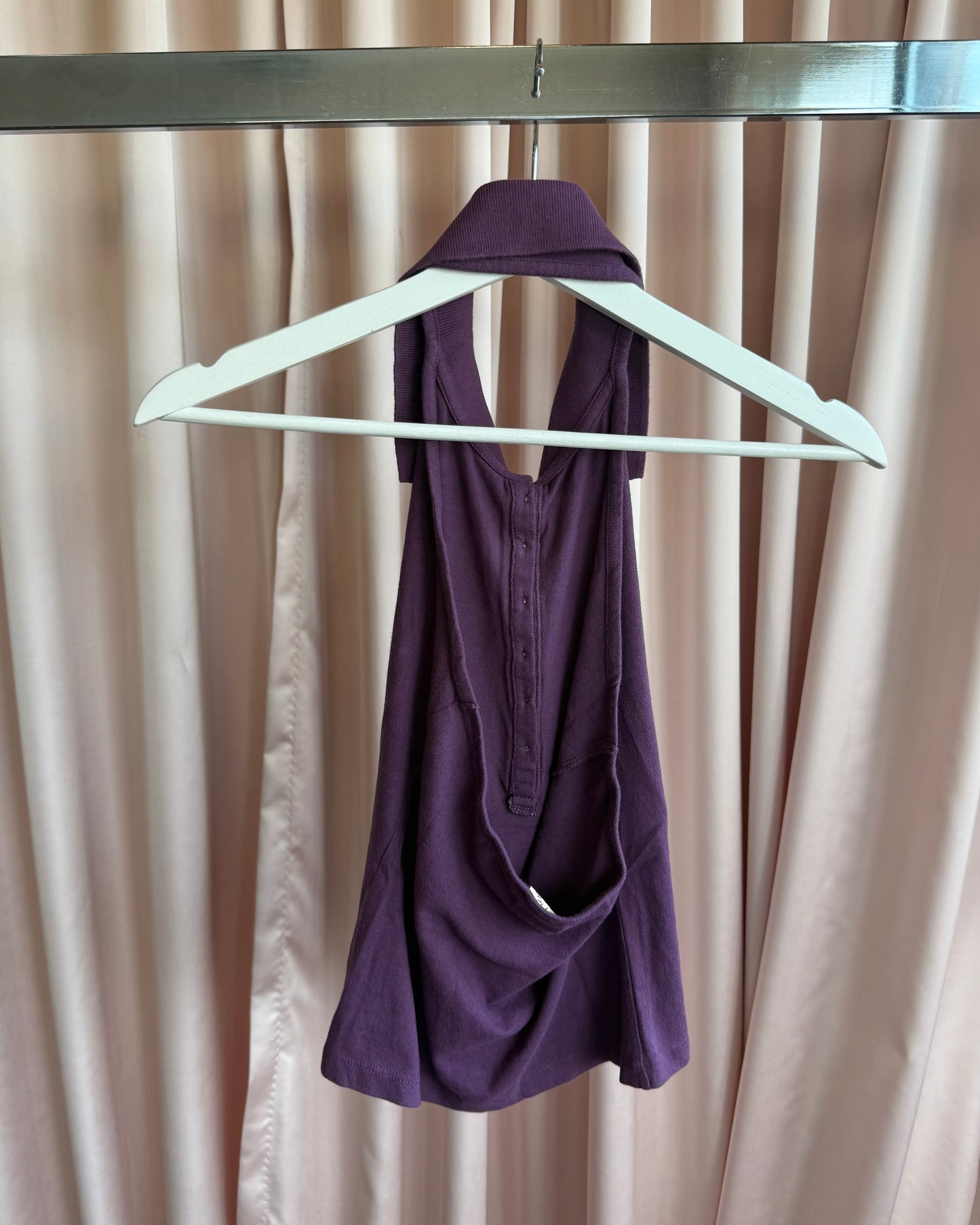 Turkish Brand Purple Halter Neck Sleeveless Polo Top