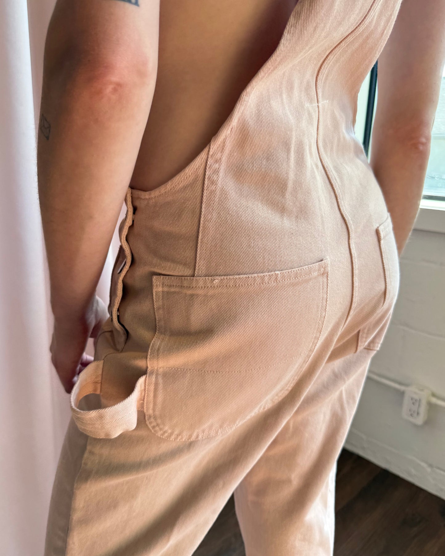 MM6 Maison Margiela Salmon Pink Denim Overalls