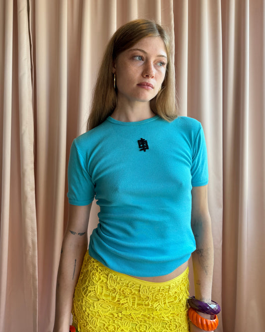 Emilio Pucci 1970’s Vintage Blue Logo T-Shirt