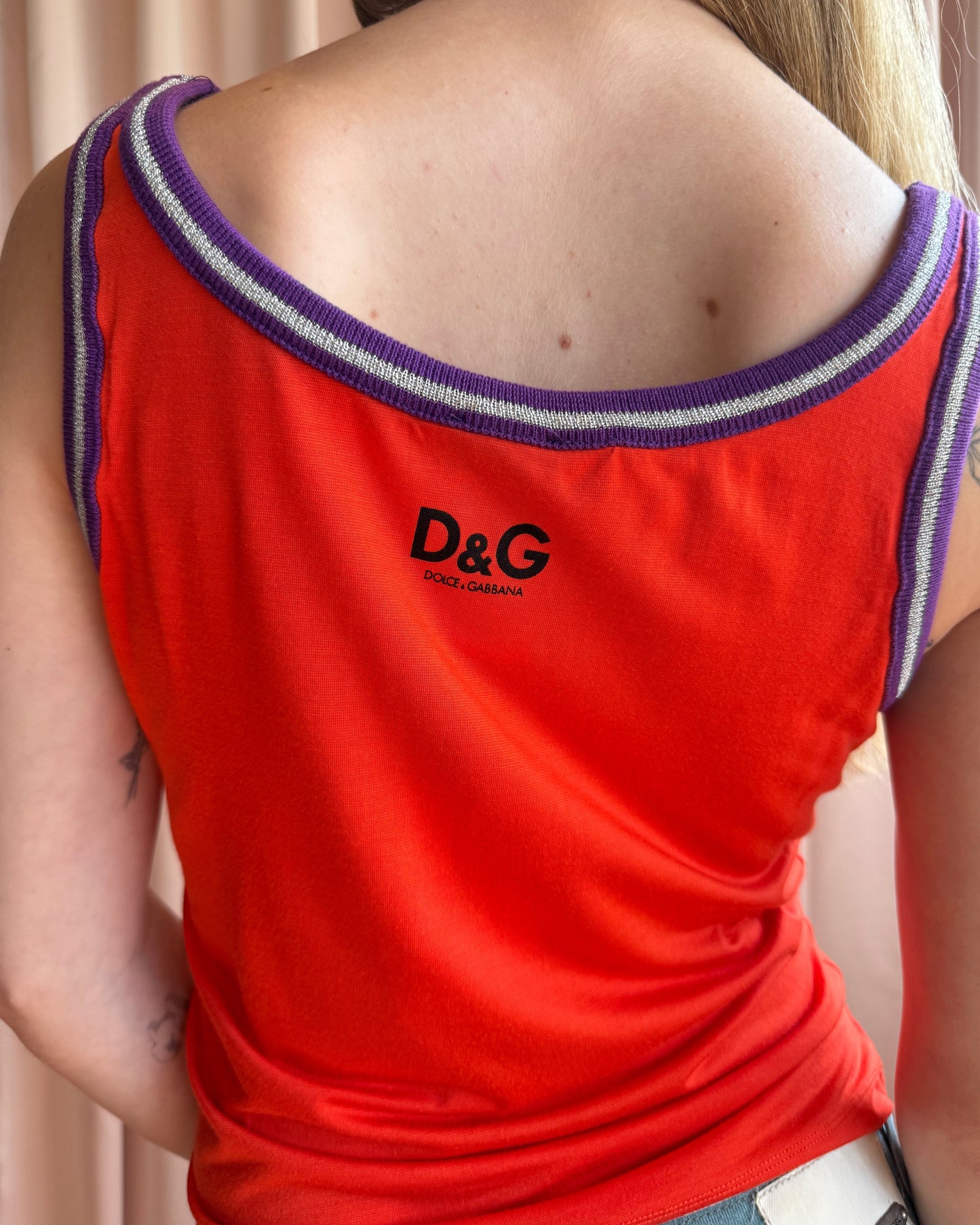D&G 2000’s “Helvetica” Graphic Ringer Tank Top