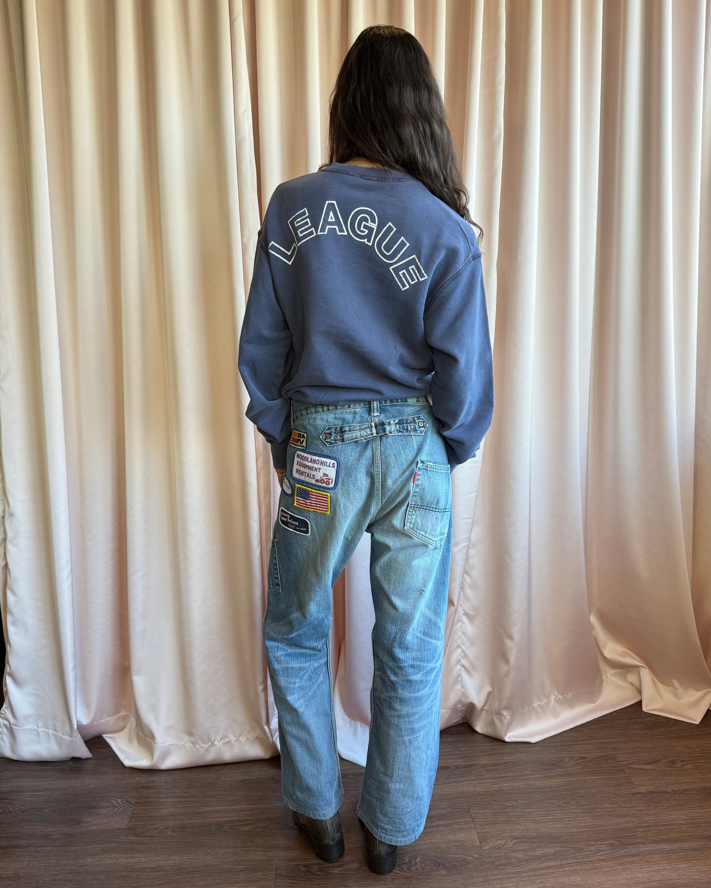 Japanese Brand Patched Buckle Back Denim