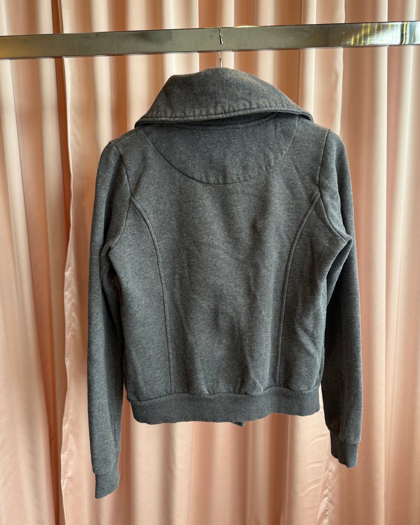 Kismet Grey Sweat Material Funnel Neck Peacoat