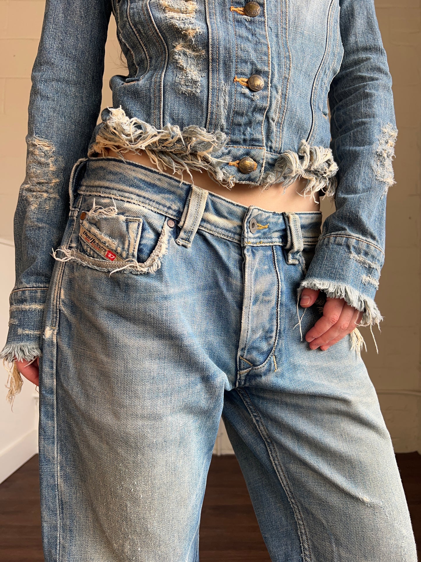 Diesel Distressed Light Wash Denim