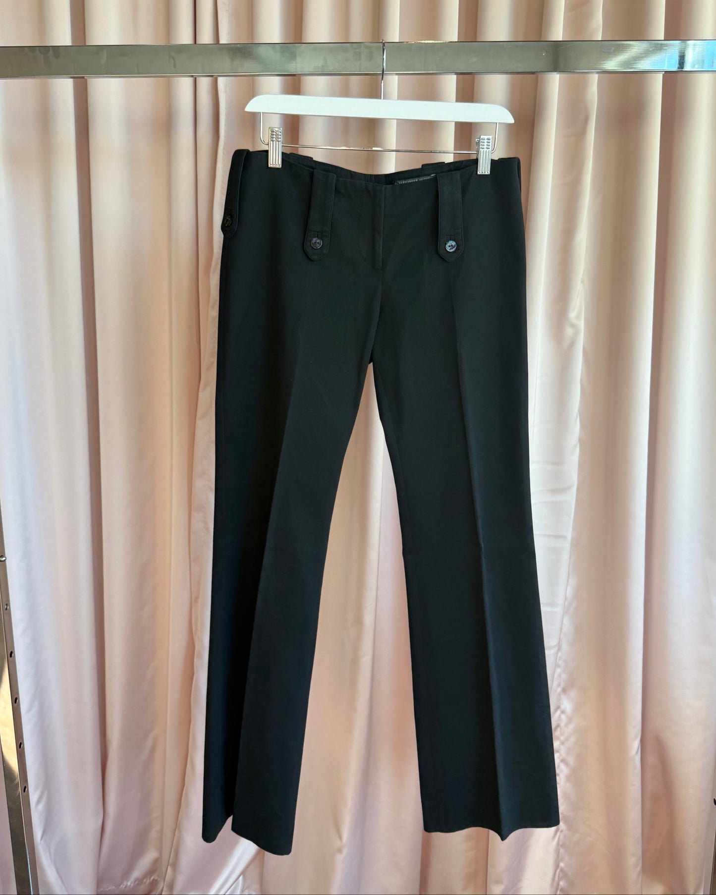 Alexander McQueen Black Low Rise Button Waist Trousers