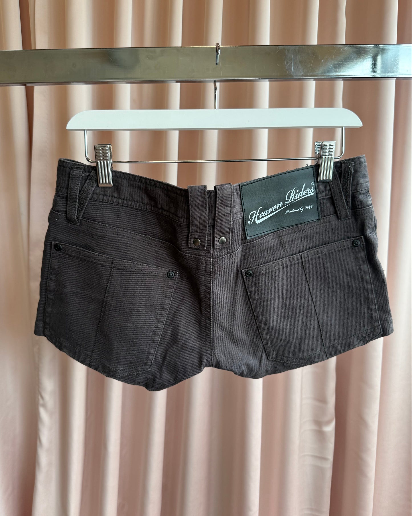 Japanese Brand Dark Grey Studded Denim Shorts