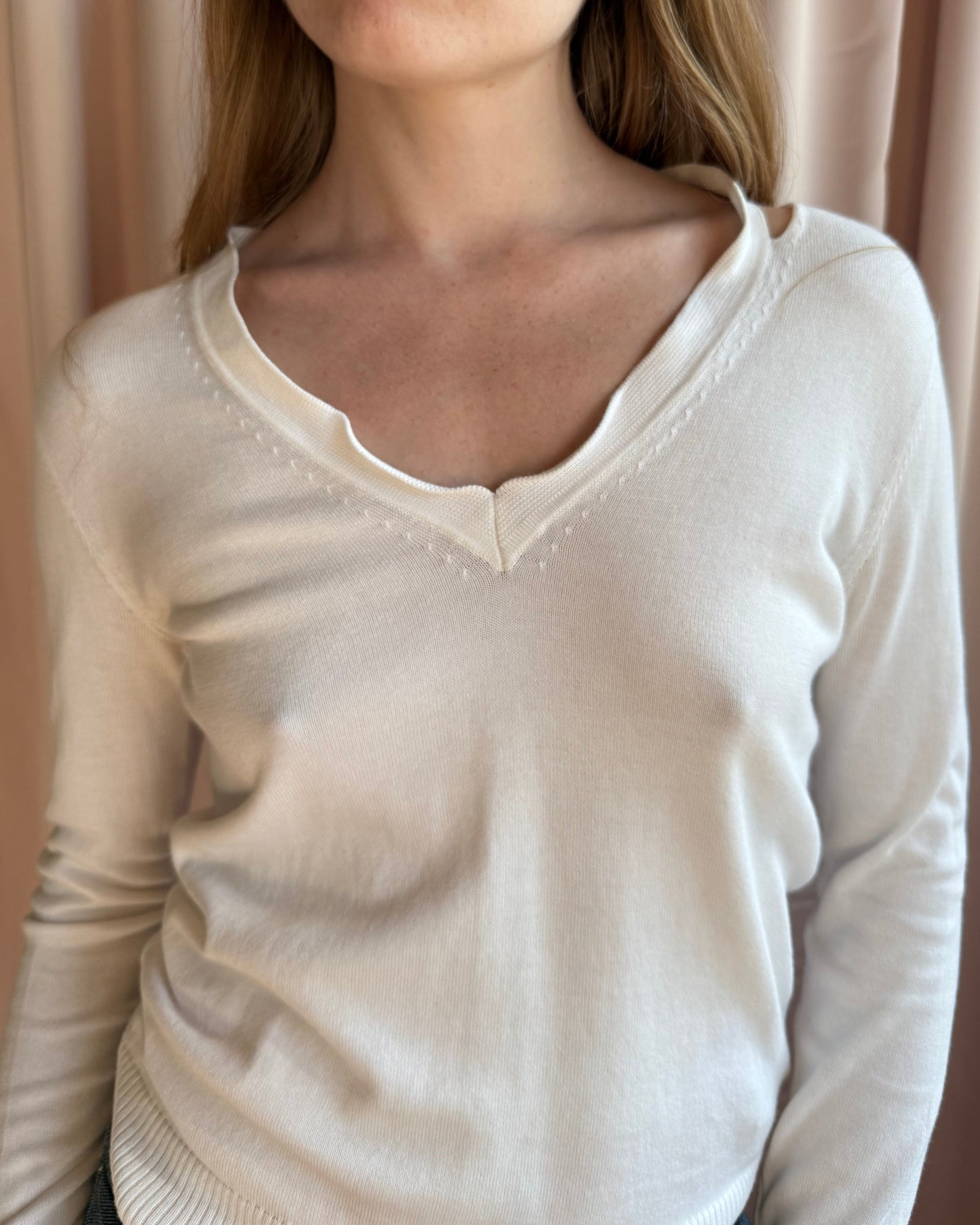 Maison Martin Margiela S/S 2007 Wired Collar Slashed V-Neck Knit Sweater