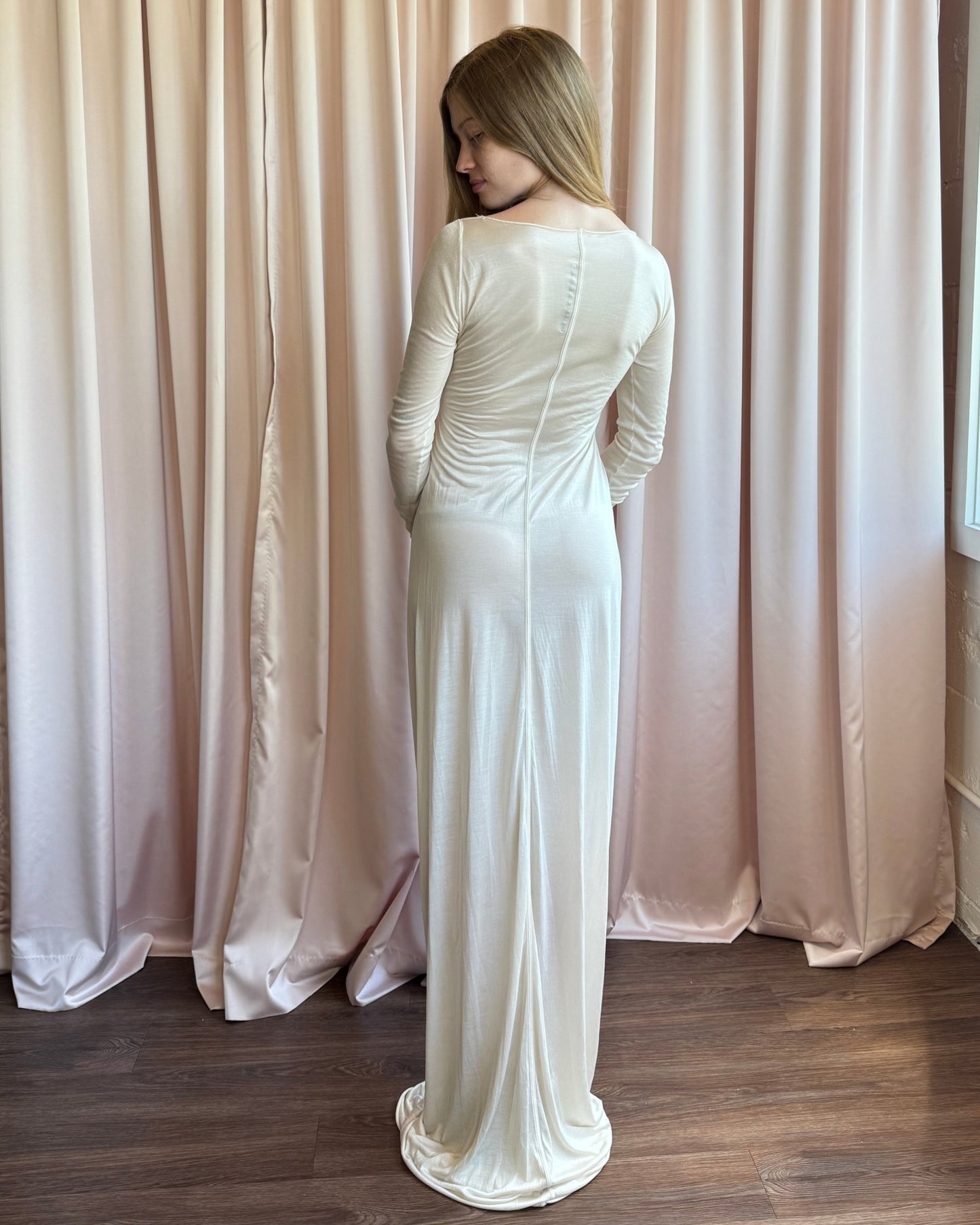 Rick Owens Lilies Silk Jersey Full Length Dress