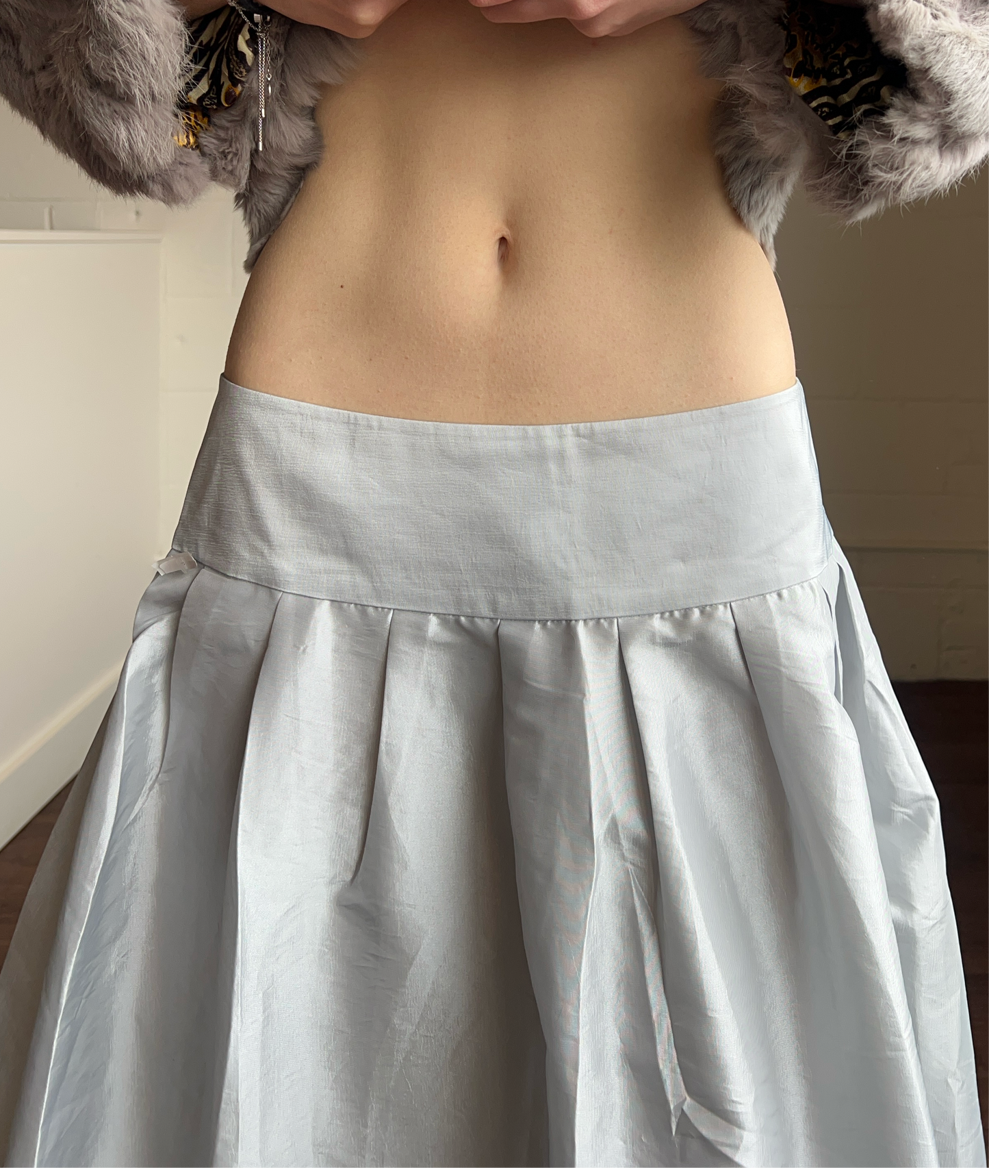 Silver Full Length Skirt