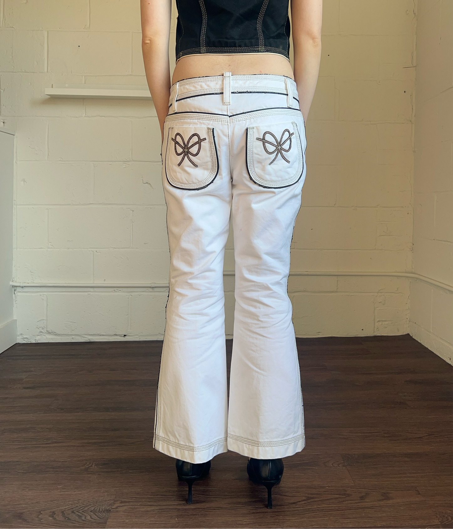 Dsquared² S/S 2006 White Cropped Flare Denim