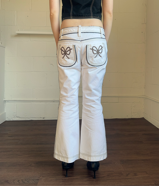 Dsquared² S/S 2006 White Cropped Flare Denim
